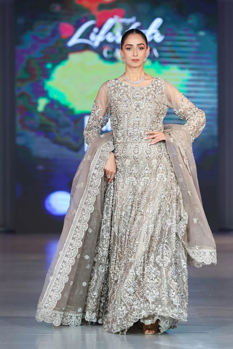 Emran Kashif | 3 Piece Unstitched Embroidered Organza Suite | Diamond Dusk