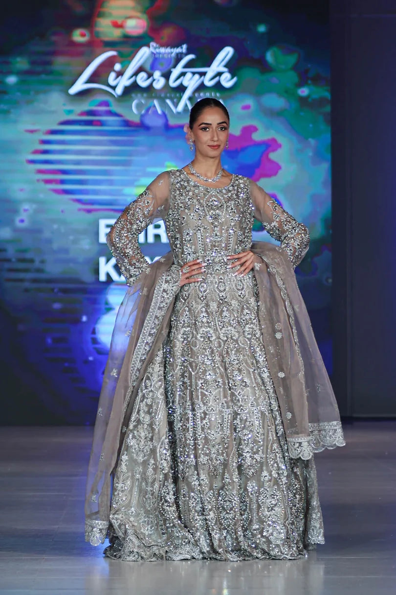 Emran Kashif | 3 Piece Unstitched Embroidered Organza Suite | Diamond Dusk