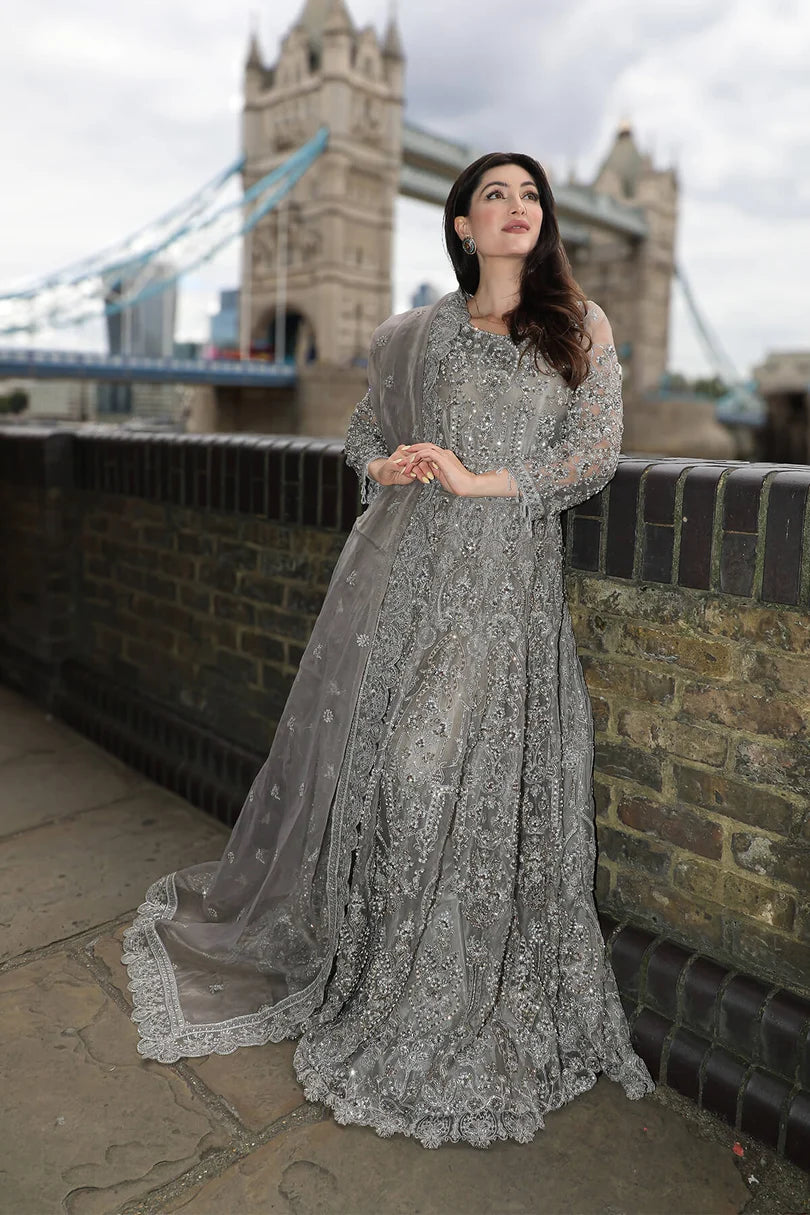 Emran Kashif | 3 Piece Unstitched Embroidered Organza Suite | Diamond Dusk