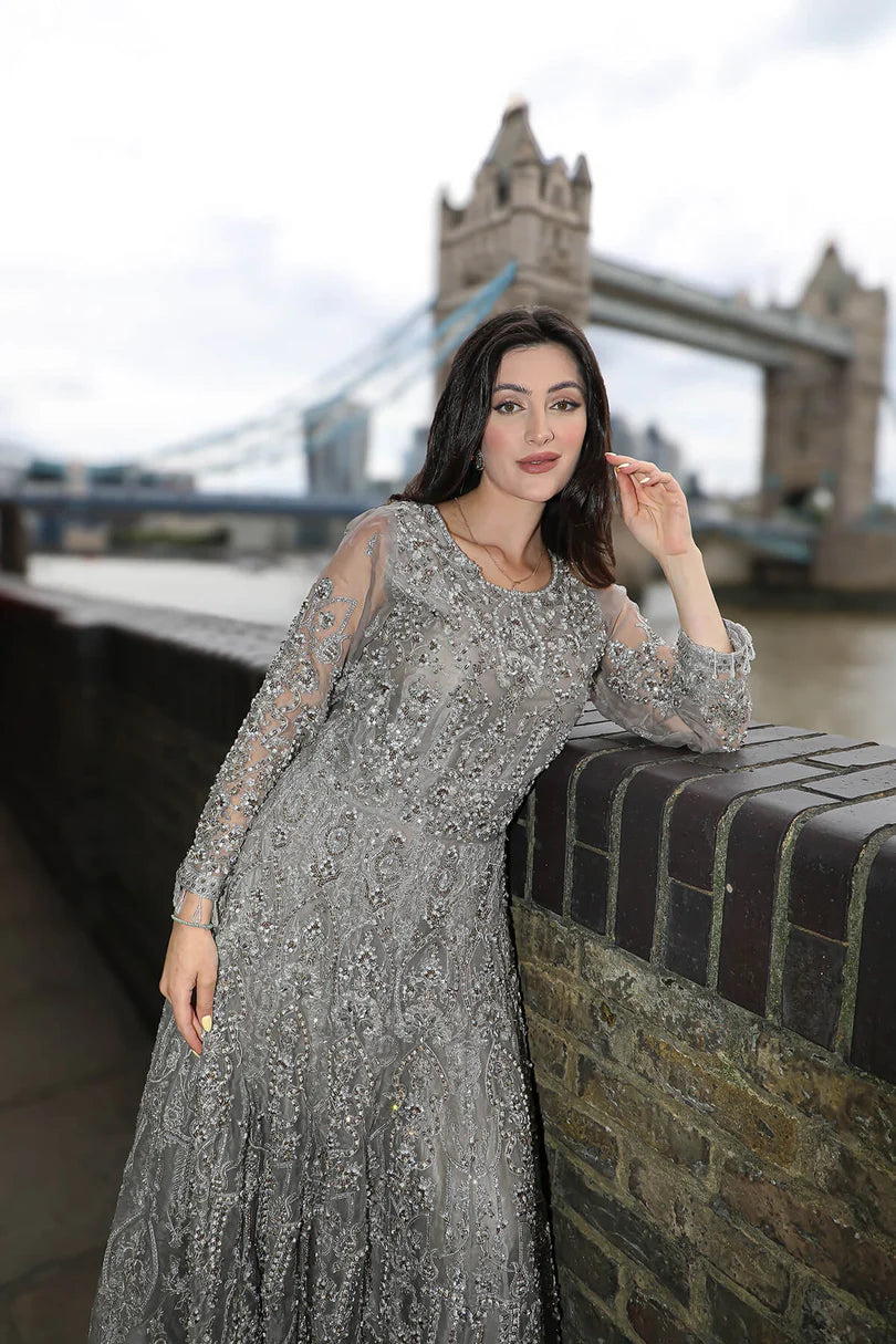 Emran Kashif | 3 Piece Unstitched Embroidered Organza Suite | Diamond Dusk