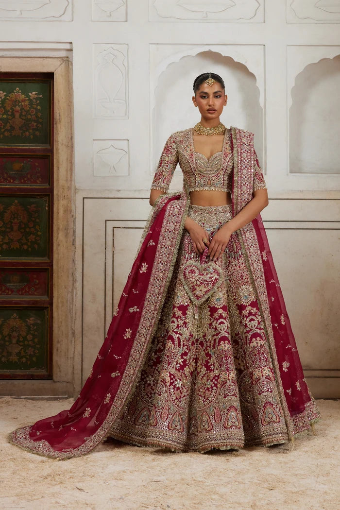 Soraya | 3 Piece Unstitched Embroidered Organza Bridal Dress | Diyar