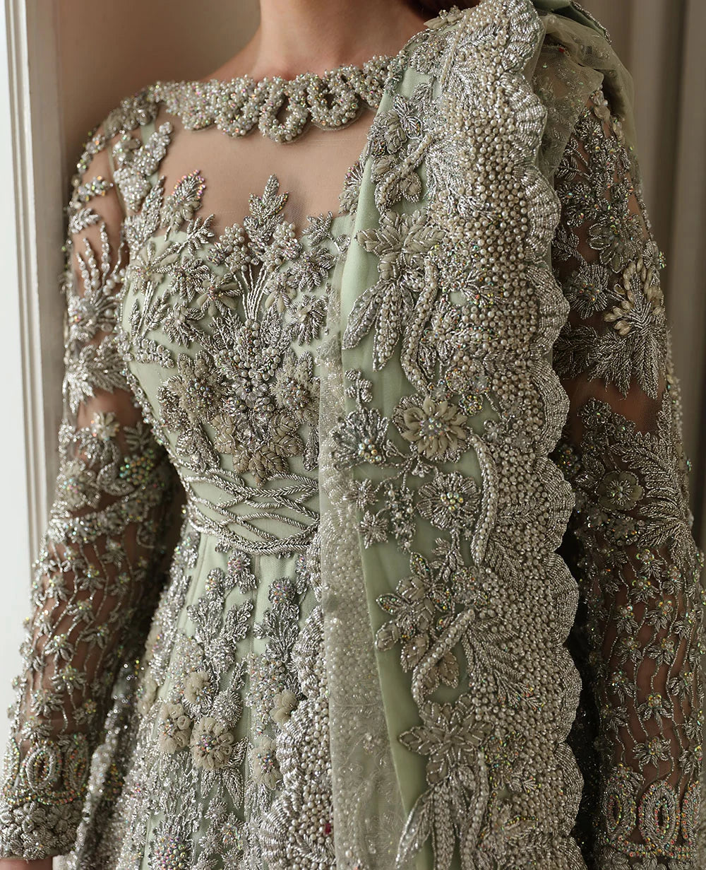 Republic Womens Wear | 3 Piece Unstitched Embroidered Bridal Dress | Celestia (E-62)