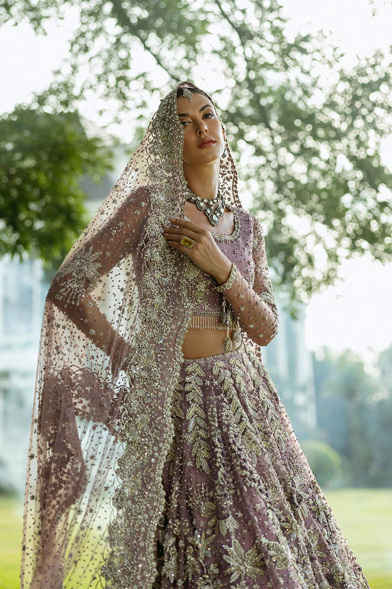 Mushq | Net Purple Lehenga Choli Embroidered | Mirabelle