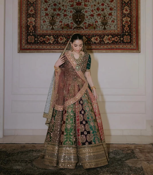 Sabyasachi Mukherjee | 3 Piece Unstitched Embroidered Lehenga |