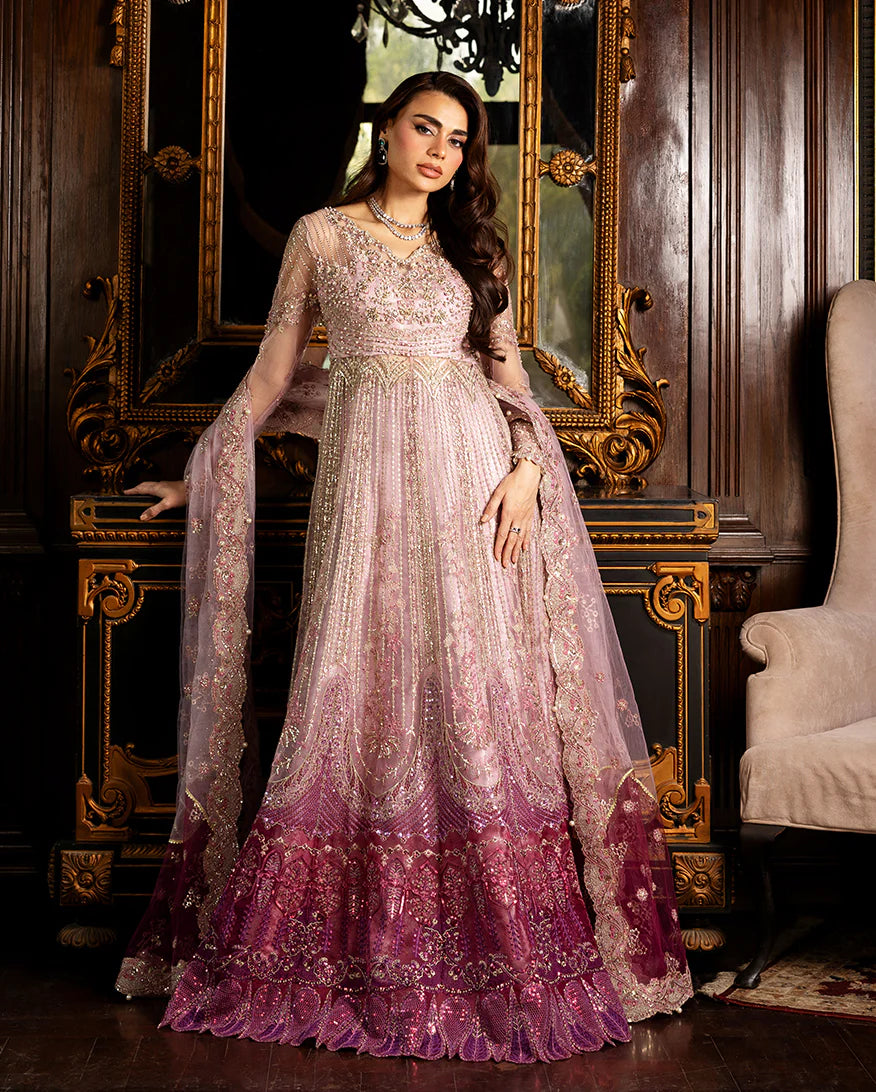 Mushq | 3 Piece Unstitched Embroidered Net Lehenga | Geet