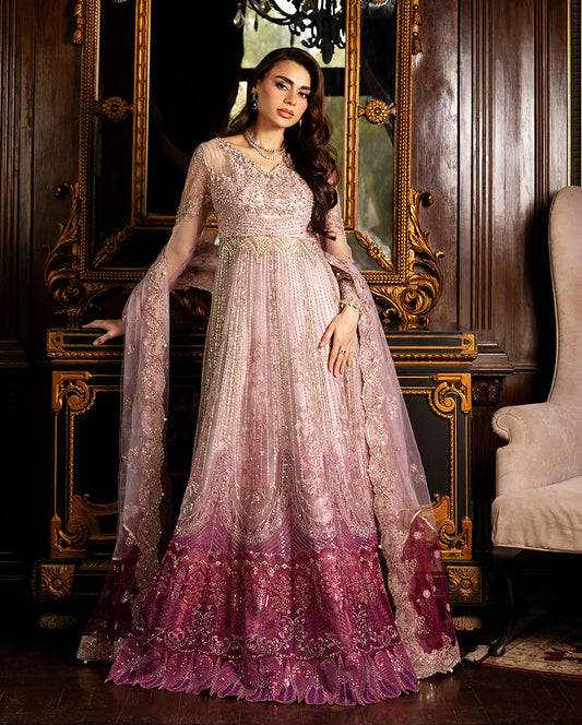 Mushq | 3 Piece Unstitched Embroidered Net Lehenga | Geet