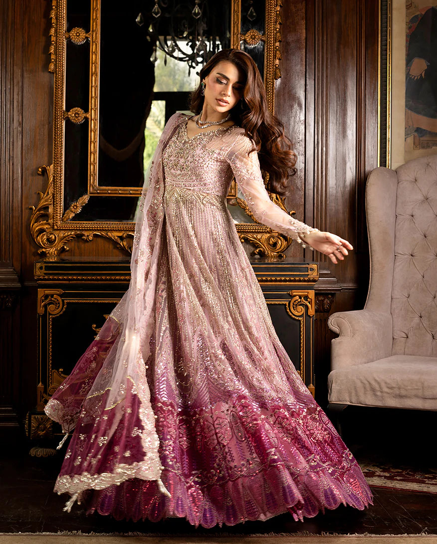 Mushq | 3 Piece Unstitched Embroidered Net Lehenga | Geet