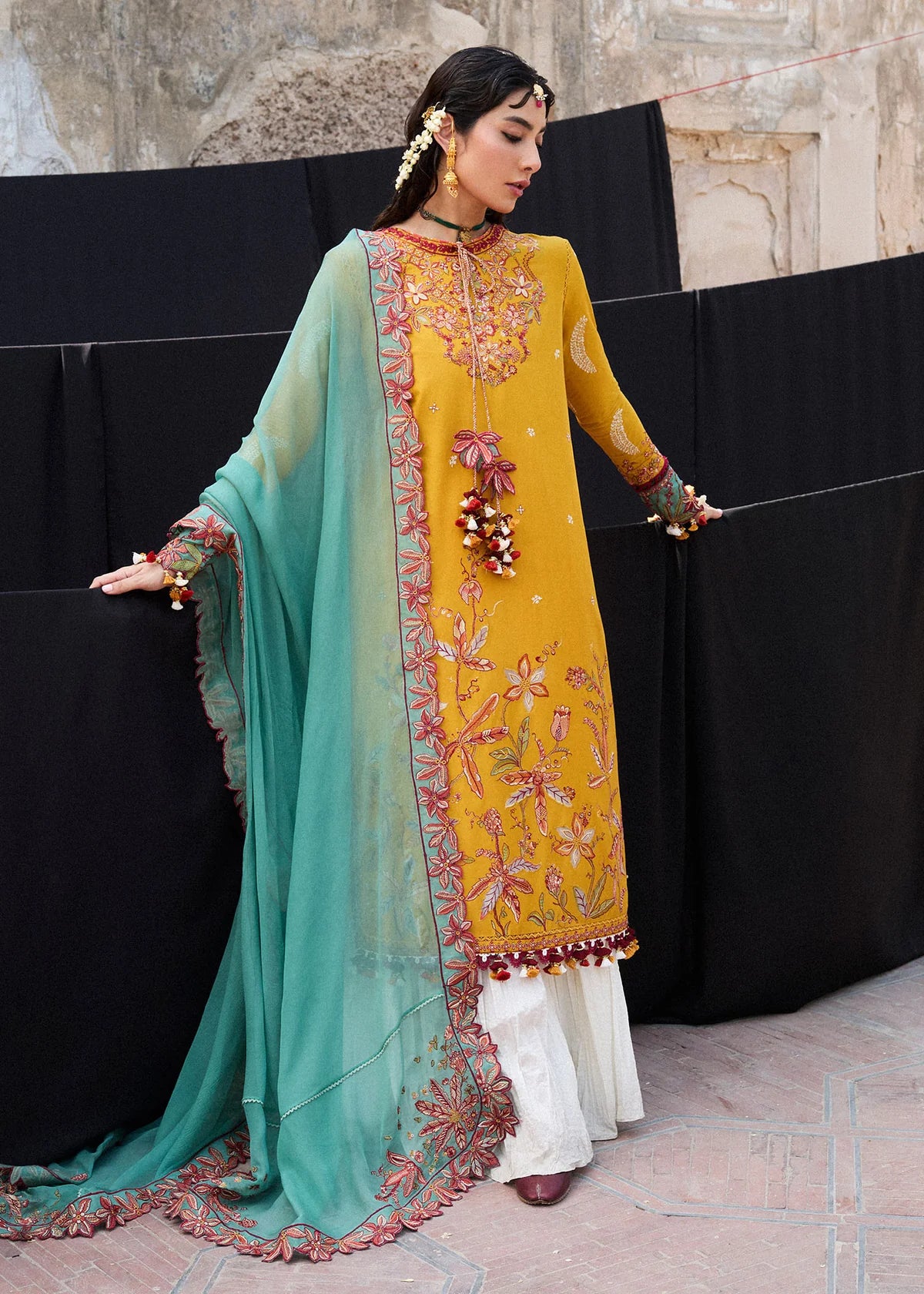 Hussain Rehar | 3 Piece Unstitched Embroidered Lawn | Masam