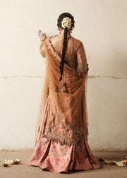 Hussain Rehar | 3 piece Unstitched Embroidered Korean Raw-silk Paneled Sharara | Raitla