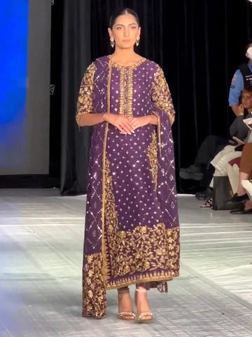 Haris Shakeel | 3 Piece Unstitched Embroidered Tussle Silk | HS 03