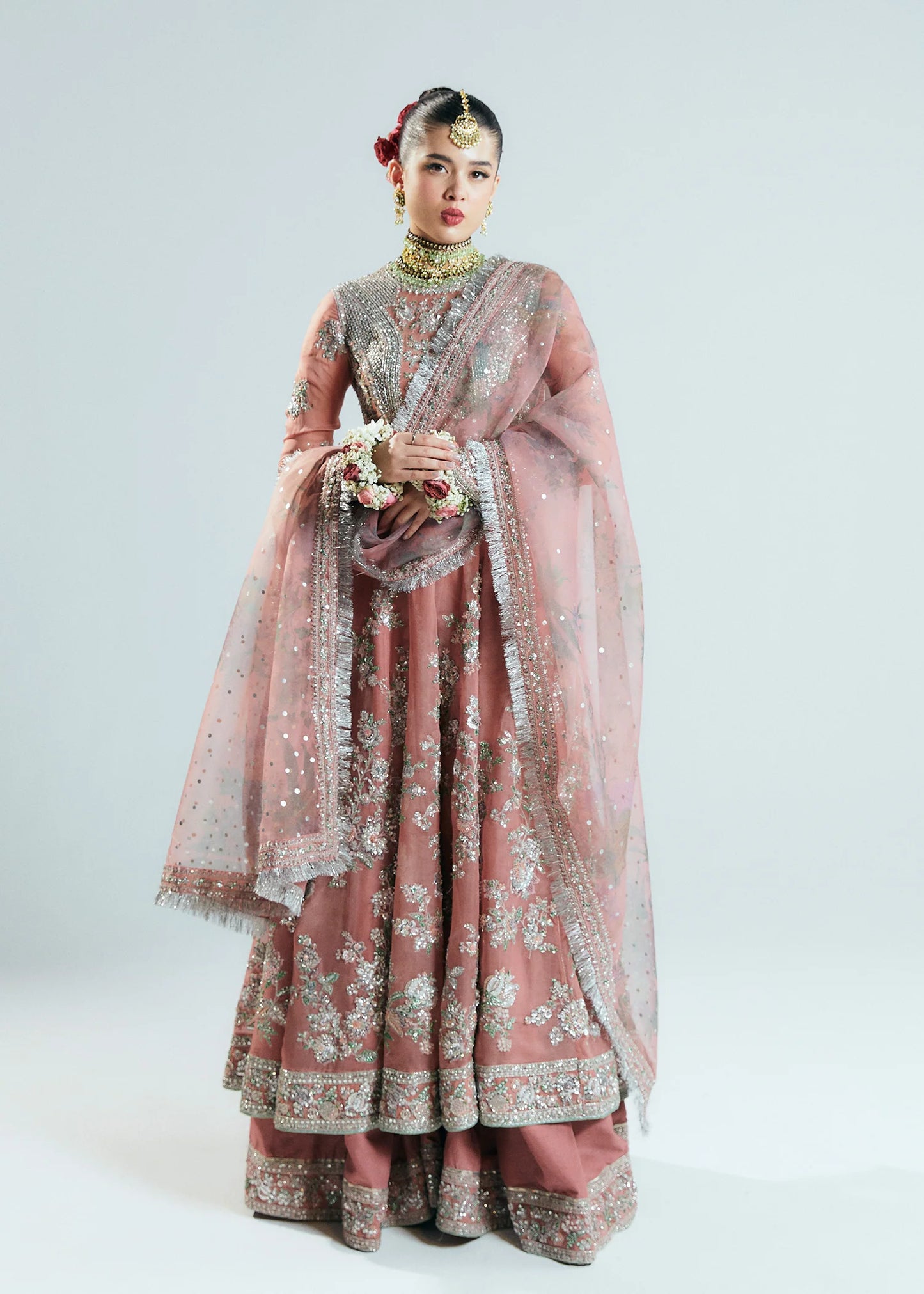 Hussain Rehar | 3 Piece Unstitched Embroidered Organza Peshwas | Tropica