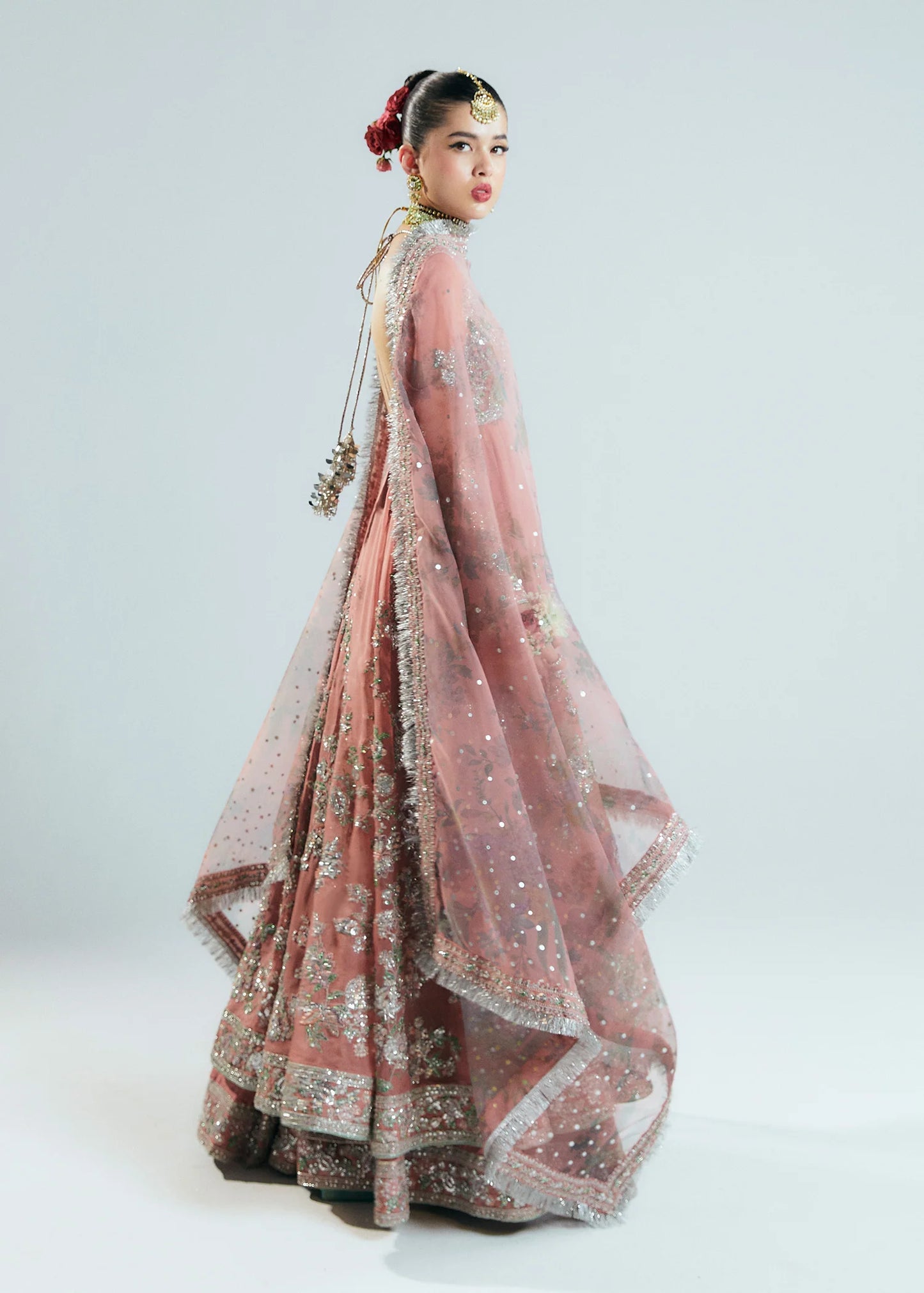 Hussain Rehar | 3 Piece Unstitched Embroidered Organza Peshwas | Tropica