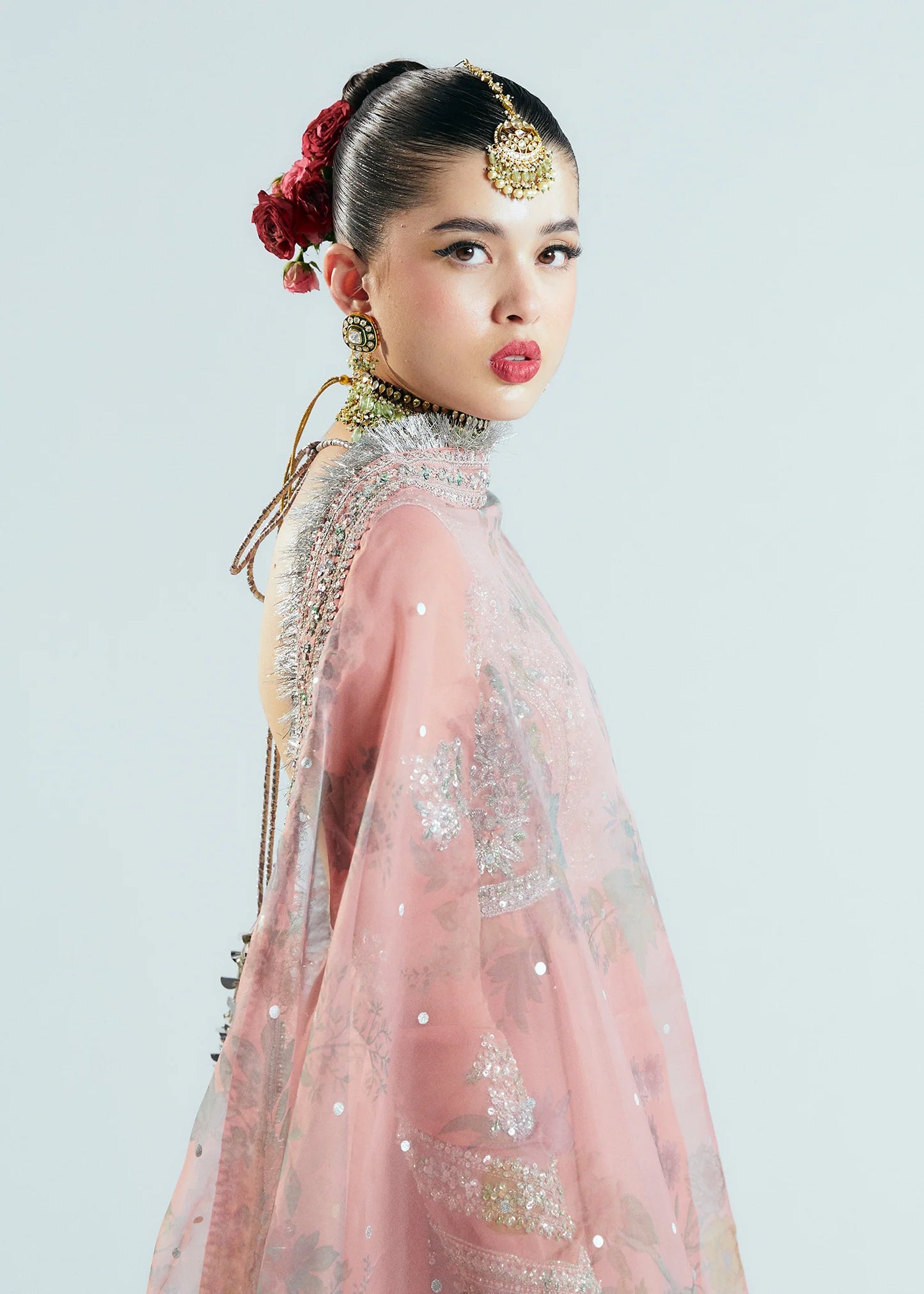 Hussain Rehar | 3 Piece Unstitched Embroidered Organza Peshwas | Tropica