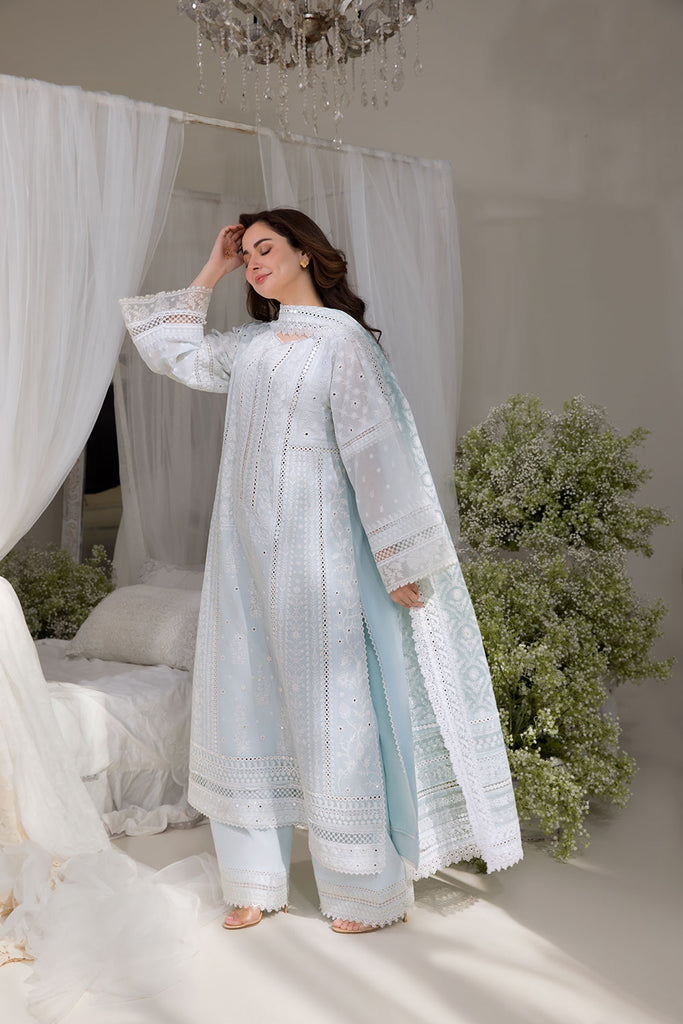 Sobia Nazir | 3 piece Unstitched Embroidered mirror Lawn | L25-7A