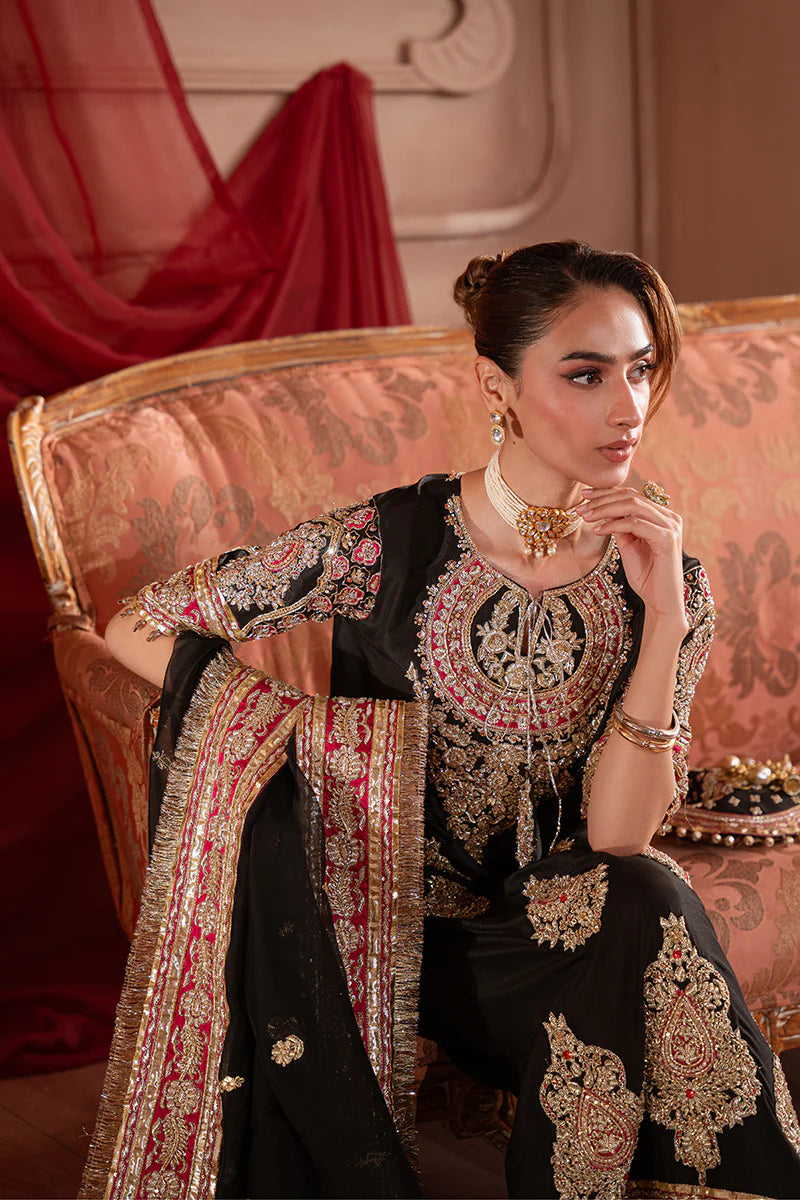 Sara Zara | 3 Piece Unstitched Embroidered Tussle Silk | Lunara