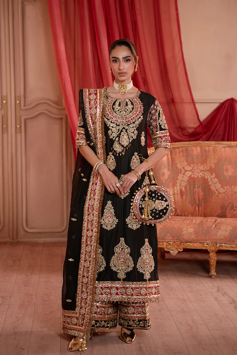 Sara Zara | 3 Piece Unstitched Embroidered Tussle Silk | Lunara