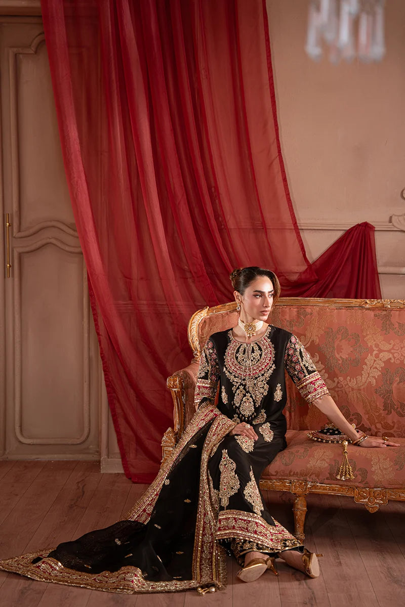 Sara Zara | 3 Piece Unstitched Embroidered Tussle Silk | Lunara
