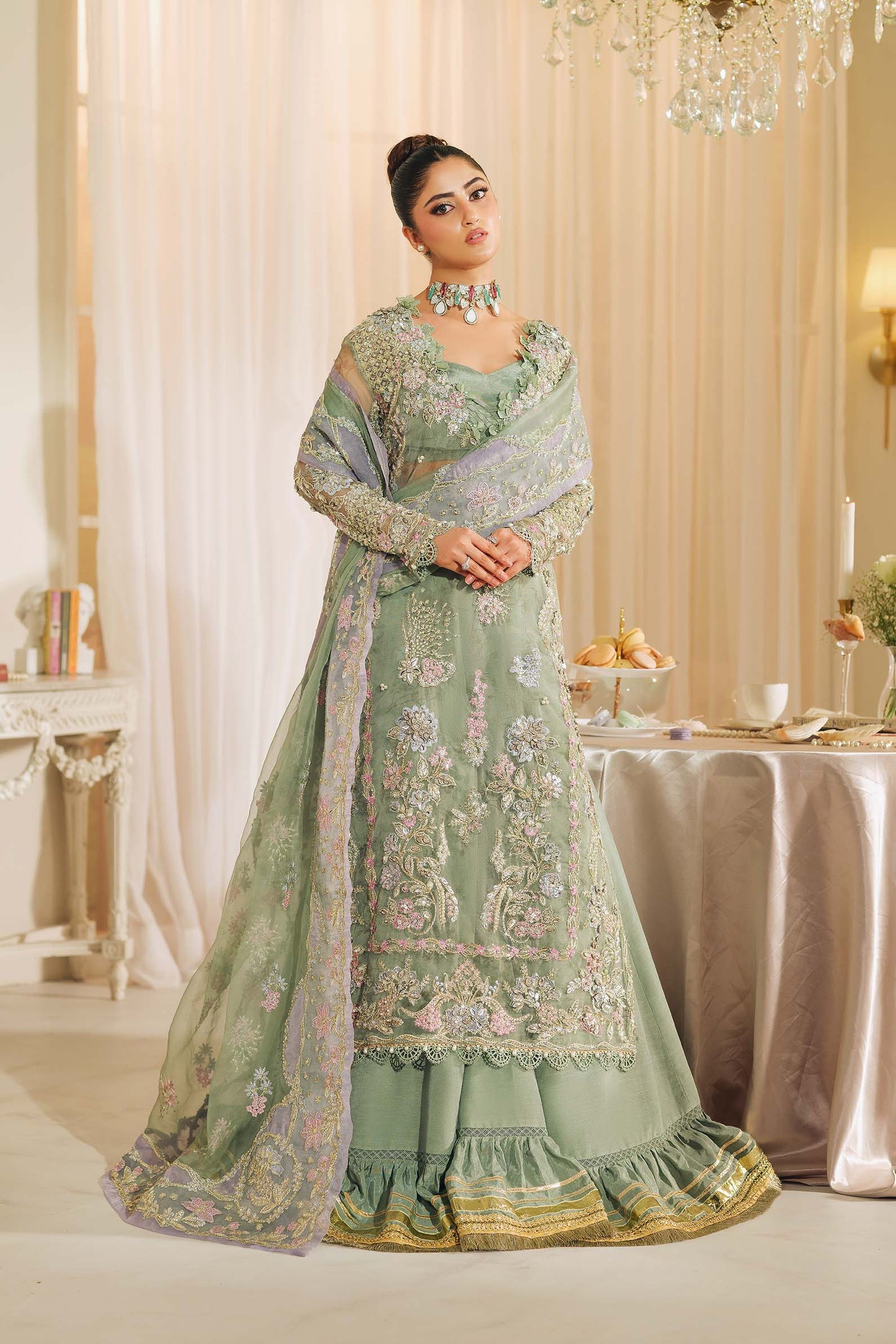Maryam Hussain | 3 Piece Unstitched Embroidered Organza | Janan