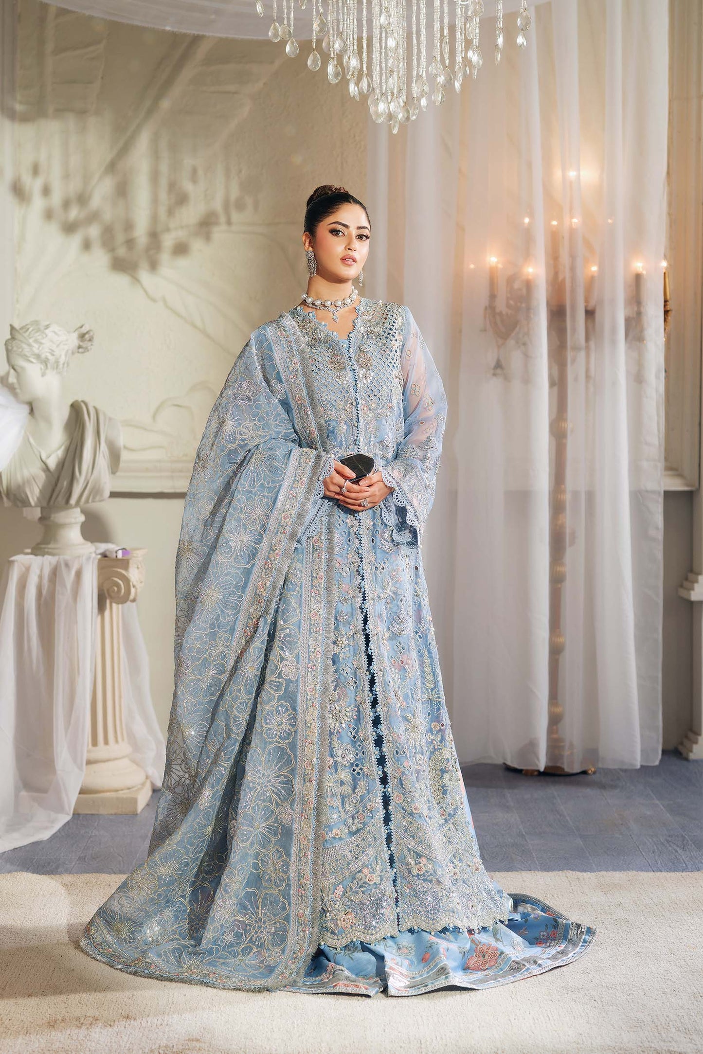 Maryam Hussain | 3 Piece Unstitched Embroidered Organza | Zuri