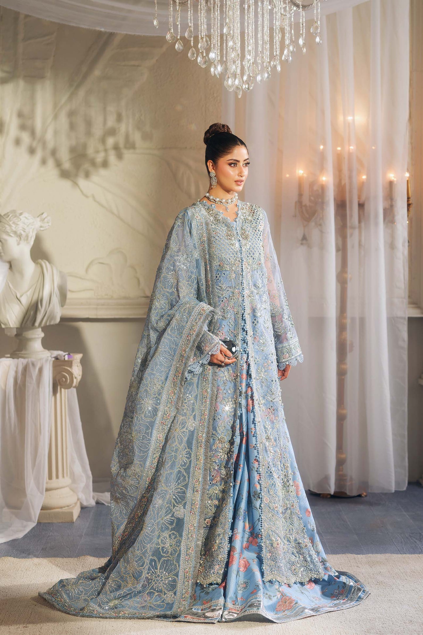 Maryam Hussain | 3 Piece Unstitched Embroidered Organza | Zuri