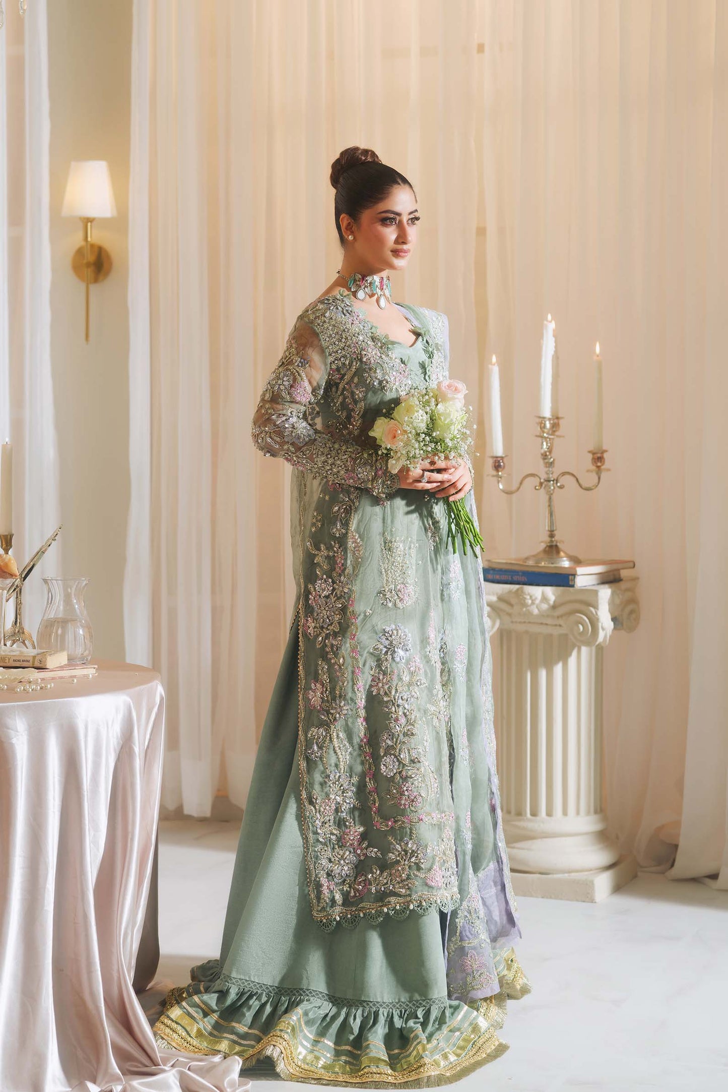 Maryam Hussain | 3 Piece Unstitched Embroidered Organza | Janan