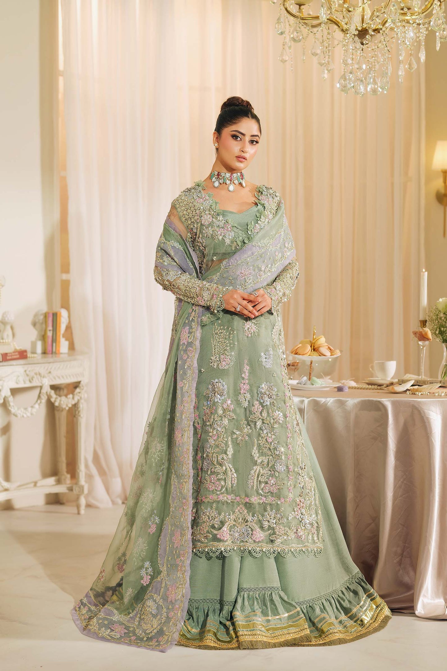 Maryam Hussain | 3 Piece Unstitched Embroidered Organza | Janan