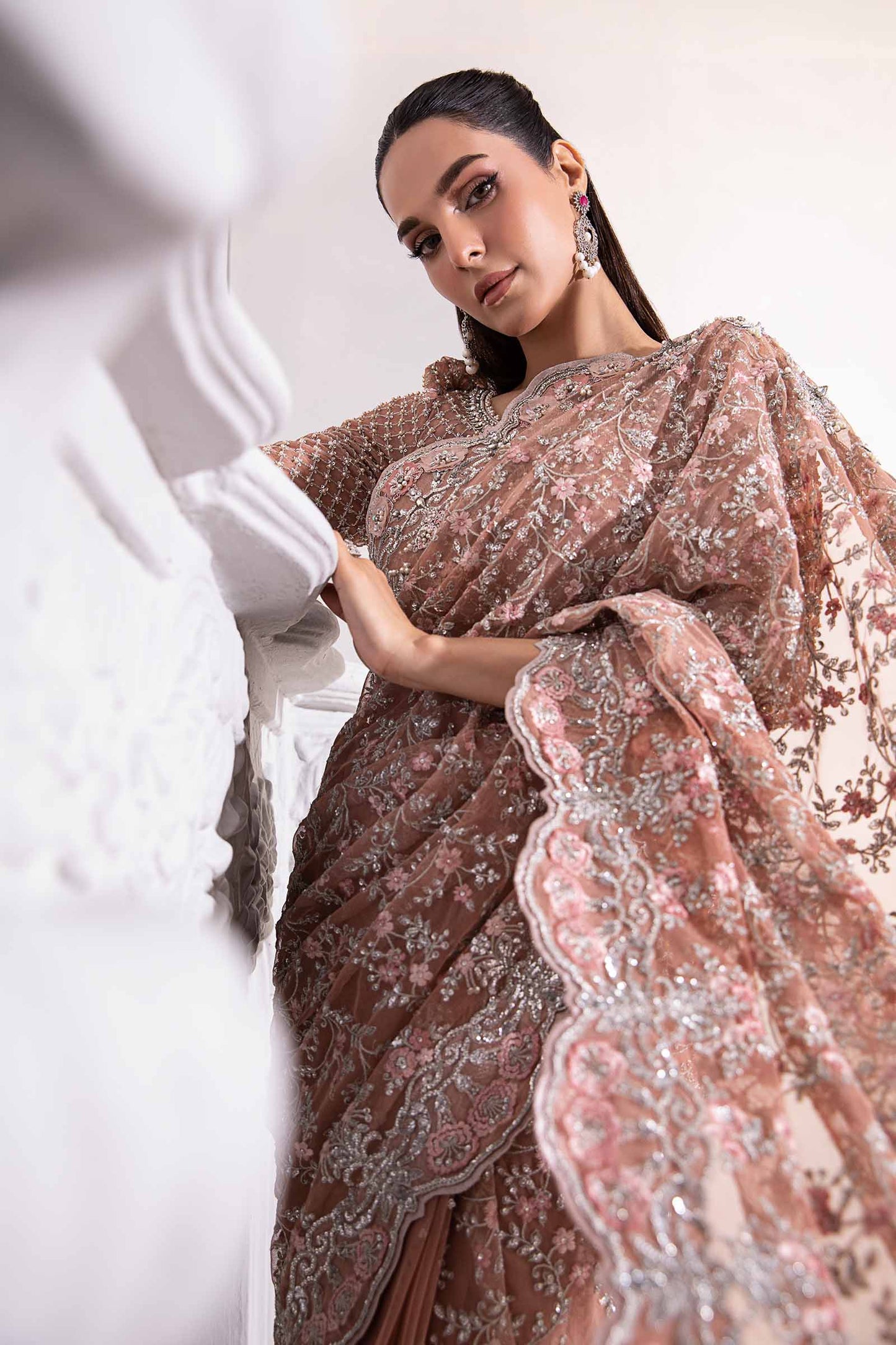 Maria B. | 3 Piece Unstitched Embroidered Saree | MC-1011-A