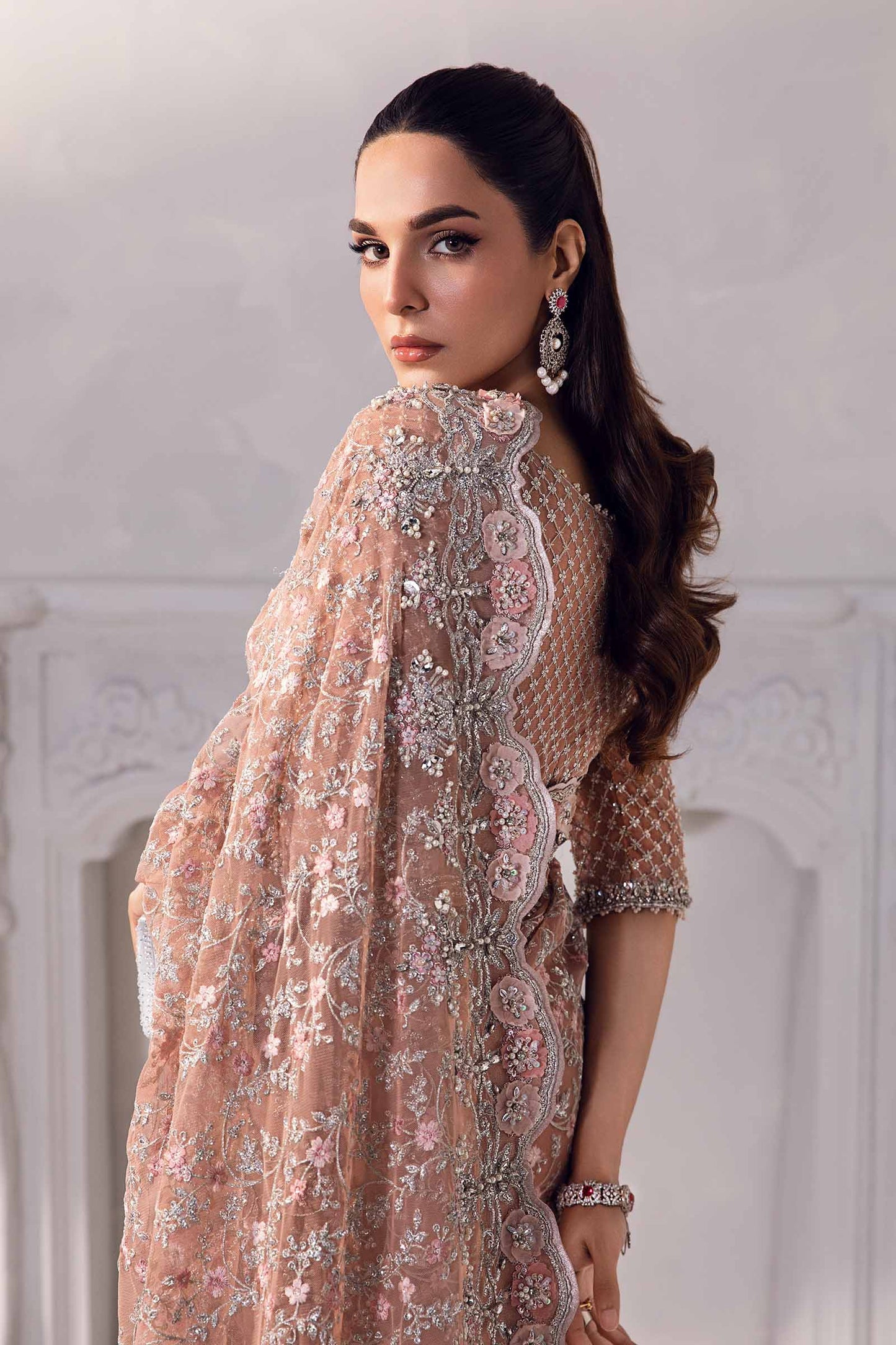 Maria B. | 3 Piece Unstitched Embroidered Saree | MC-1011-A