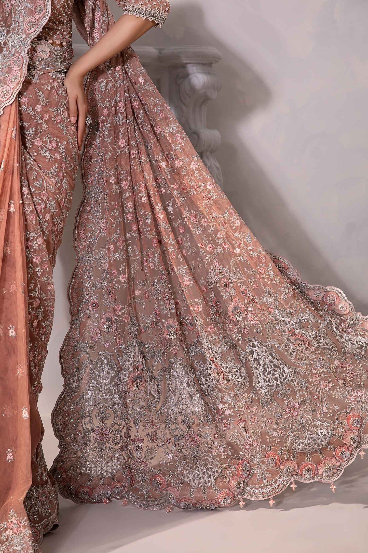 Maria B. | 3 Piece Unstitched Embroidered Saree | MC-1011-A