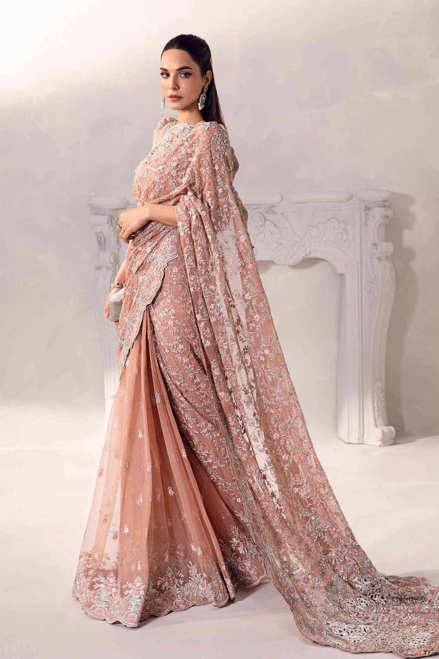 Maria B. | 3 Piece Unstitched Embroidered Saree | MC-1011-A