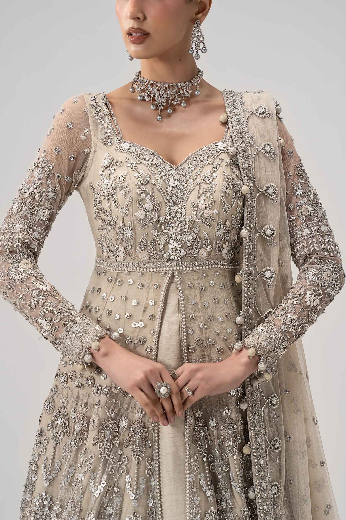 3 Piece Unstitched Embroidered Raw Silk | Elaria MC-26V1-01