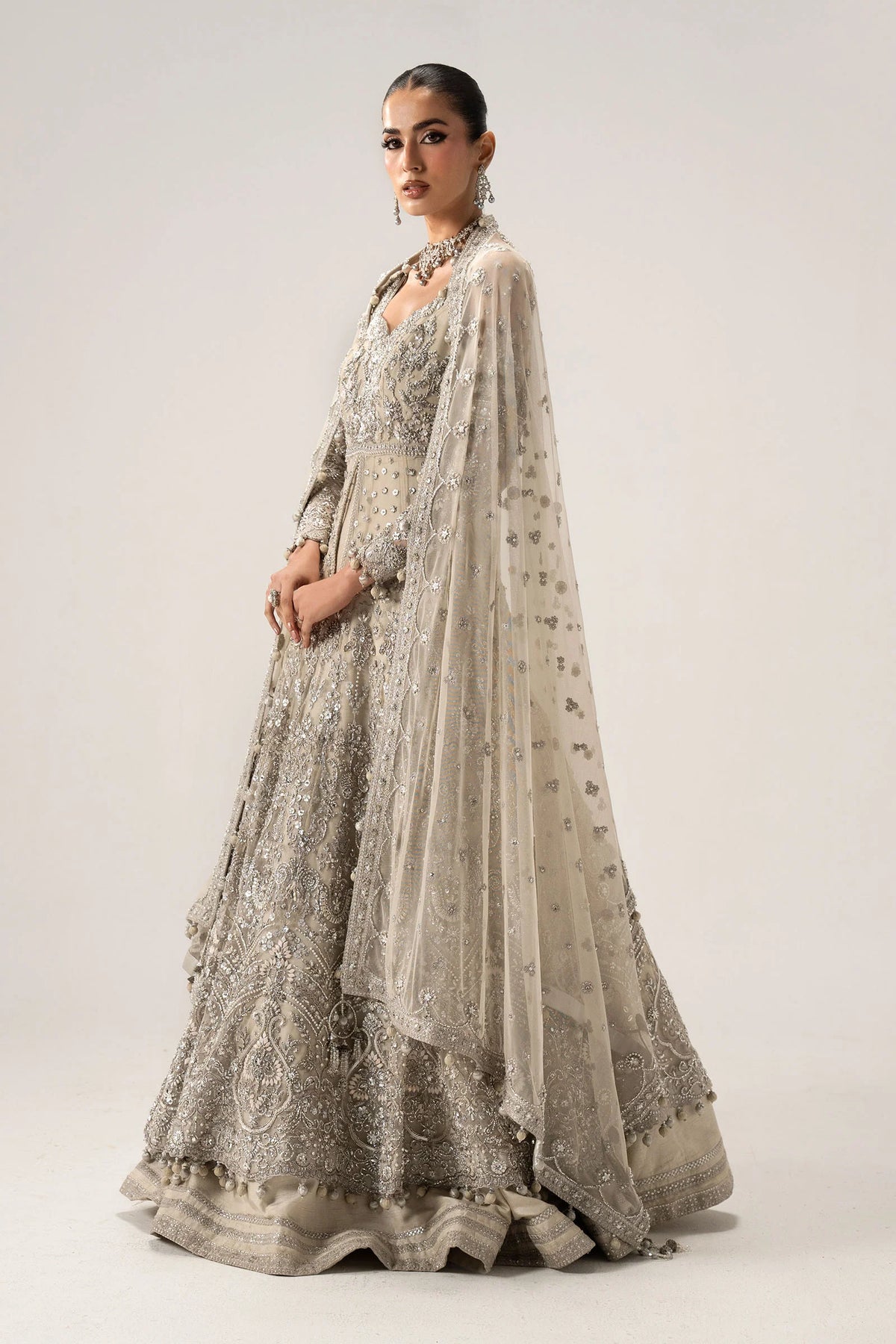 3 Piece Unstitched Embroidered Raw Silk | Elaria MC-26V1-01