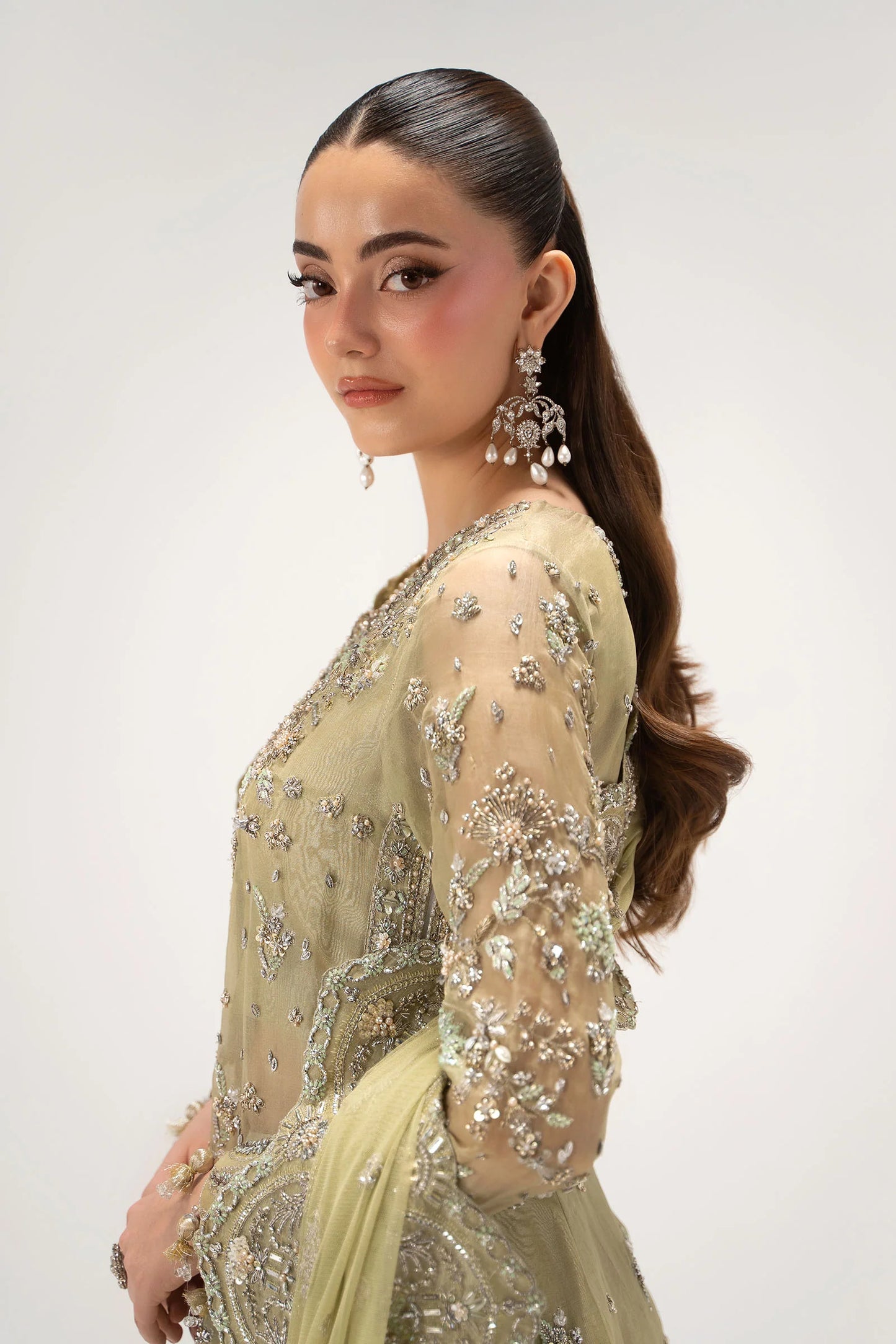 Maria B. | 3 Piece Unstitched Embroidered Silk Tissue | Serelia