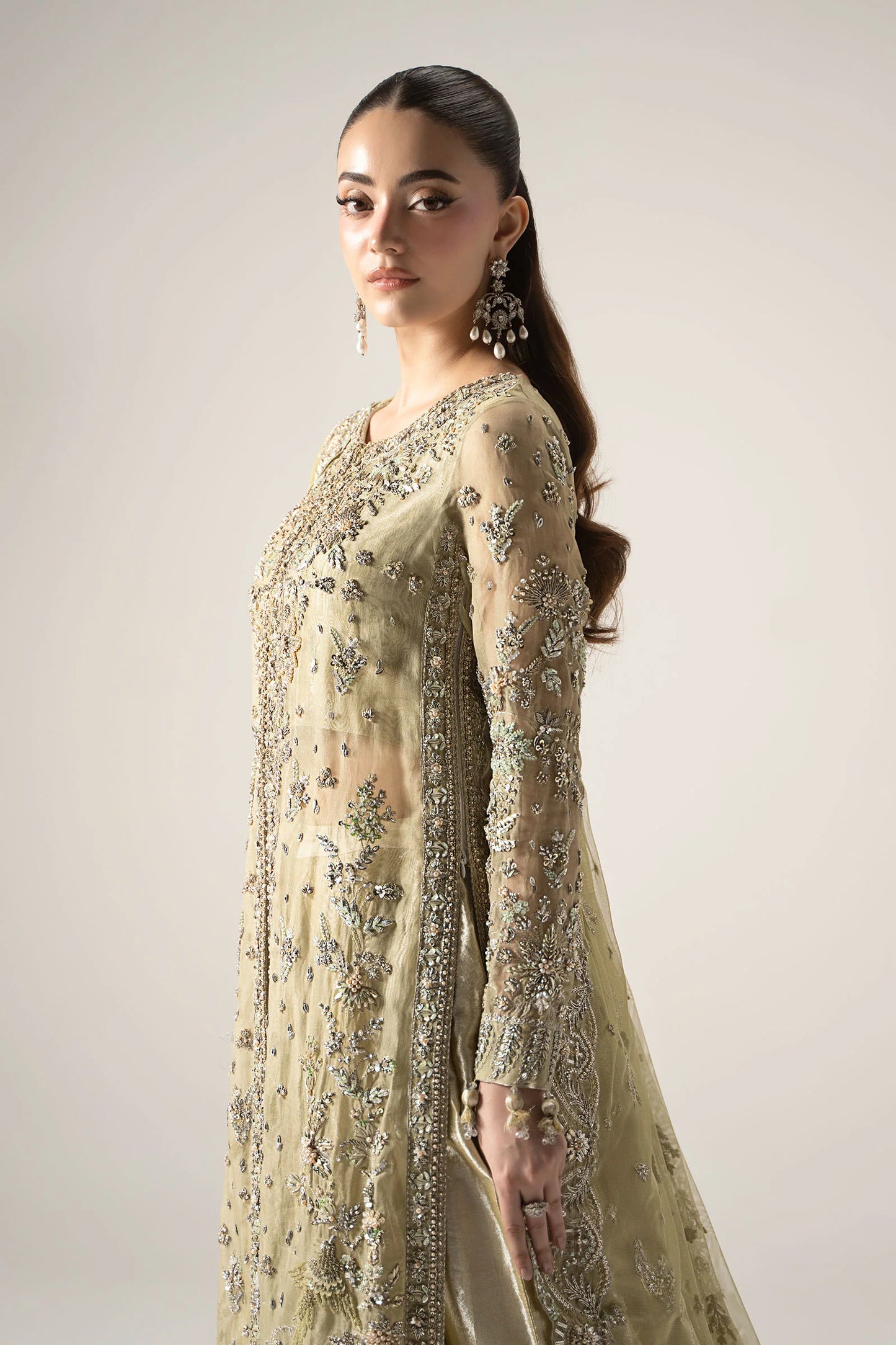 Maria B. | 3 Piece Unstitched Embroidered Silk Tissue | Serelia
