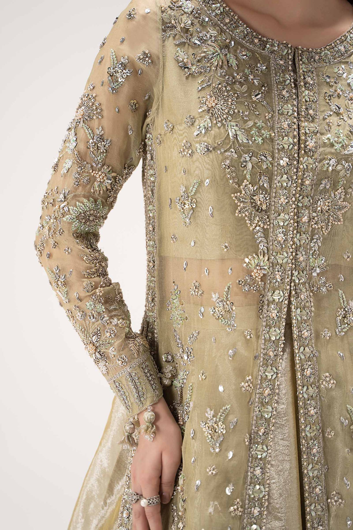 Maria B. | 3 Piece Unstitched Embroidered Silk Tissue | Serelia