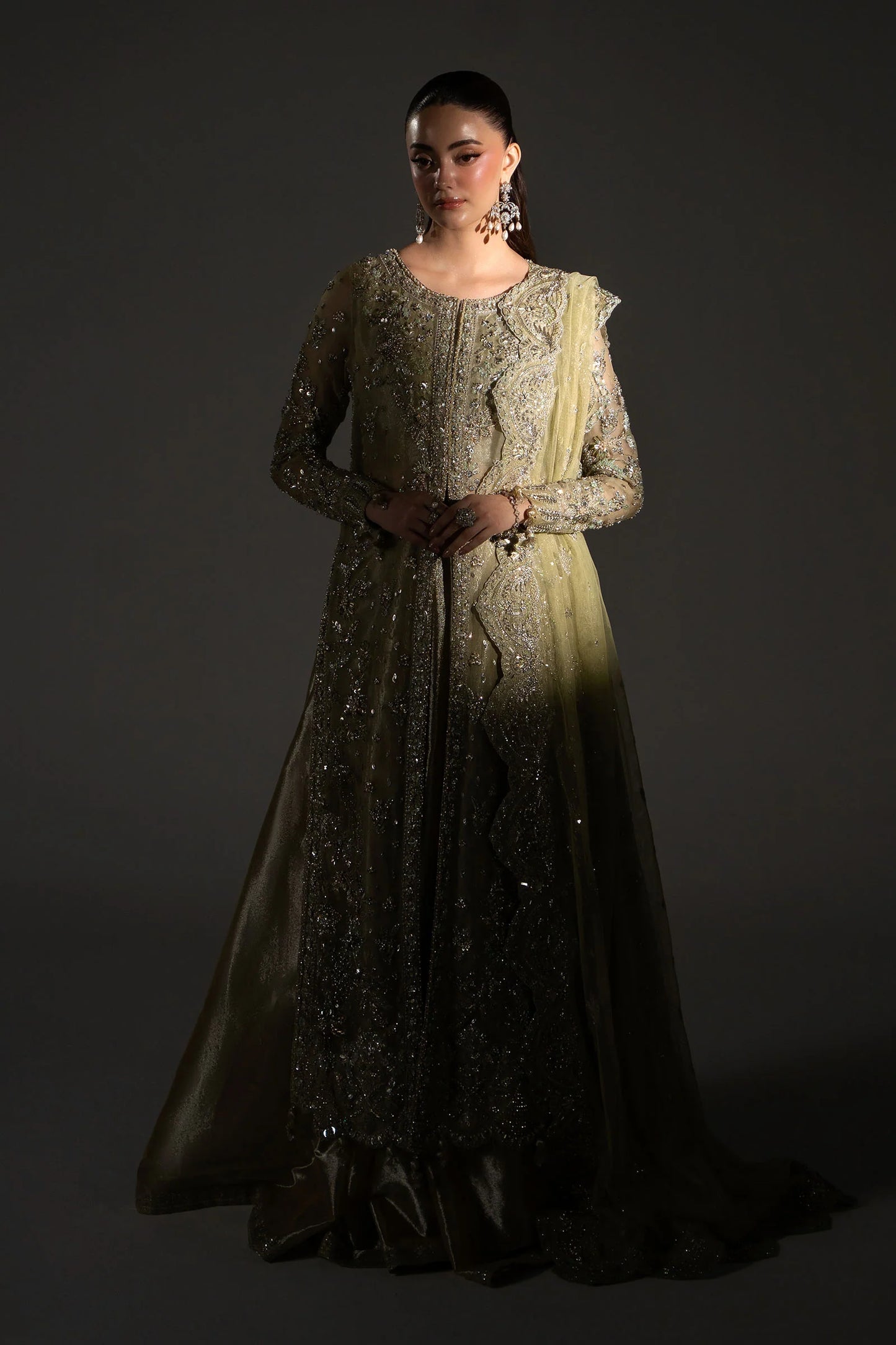 Maria B. | 3 Piece Unstitched Embroidered Silk Tissue | Serelia