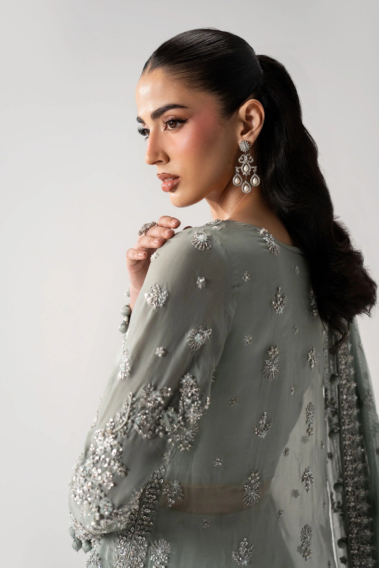 Maria B. | 3 Piece Unstitched Embroidered Organza Suite | Bissan