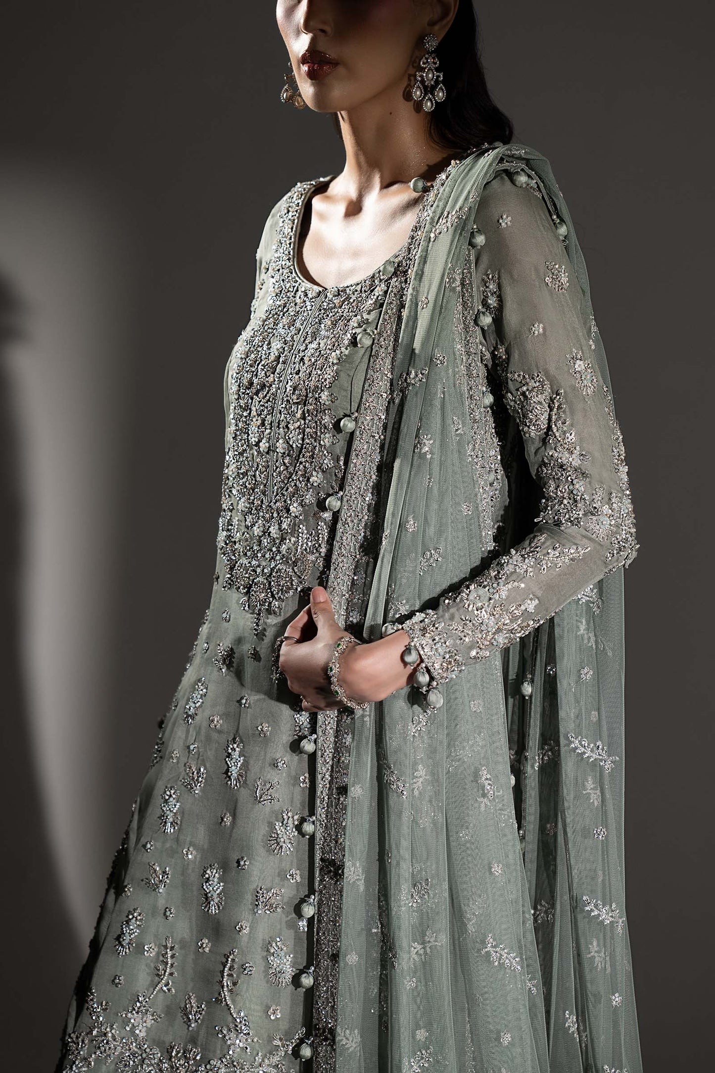 Maria B. | 3 Piece Unstitched Embroidered Organza Suite | Bissan
