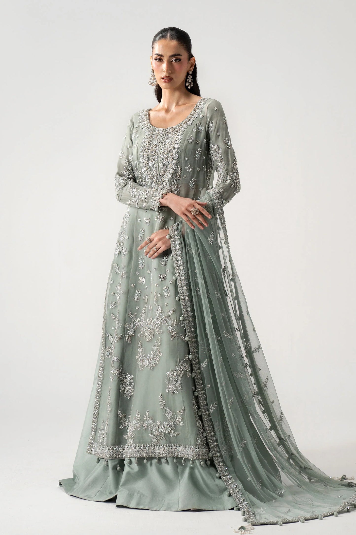 Maria B. | 3 Piece Unstitched Embroidered Organza Suite | Bissan