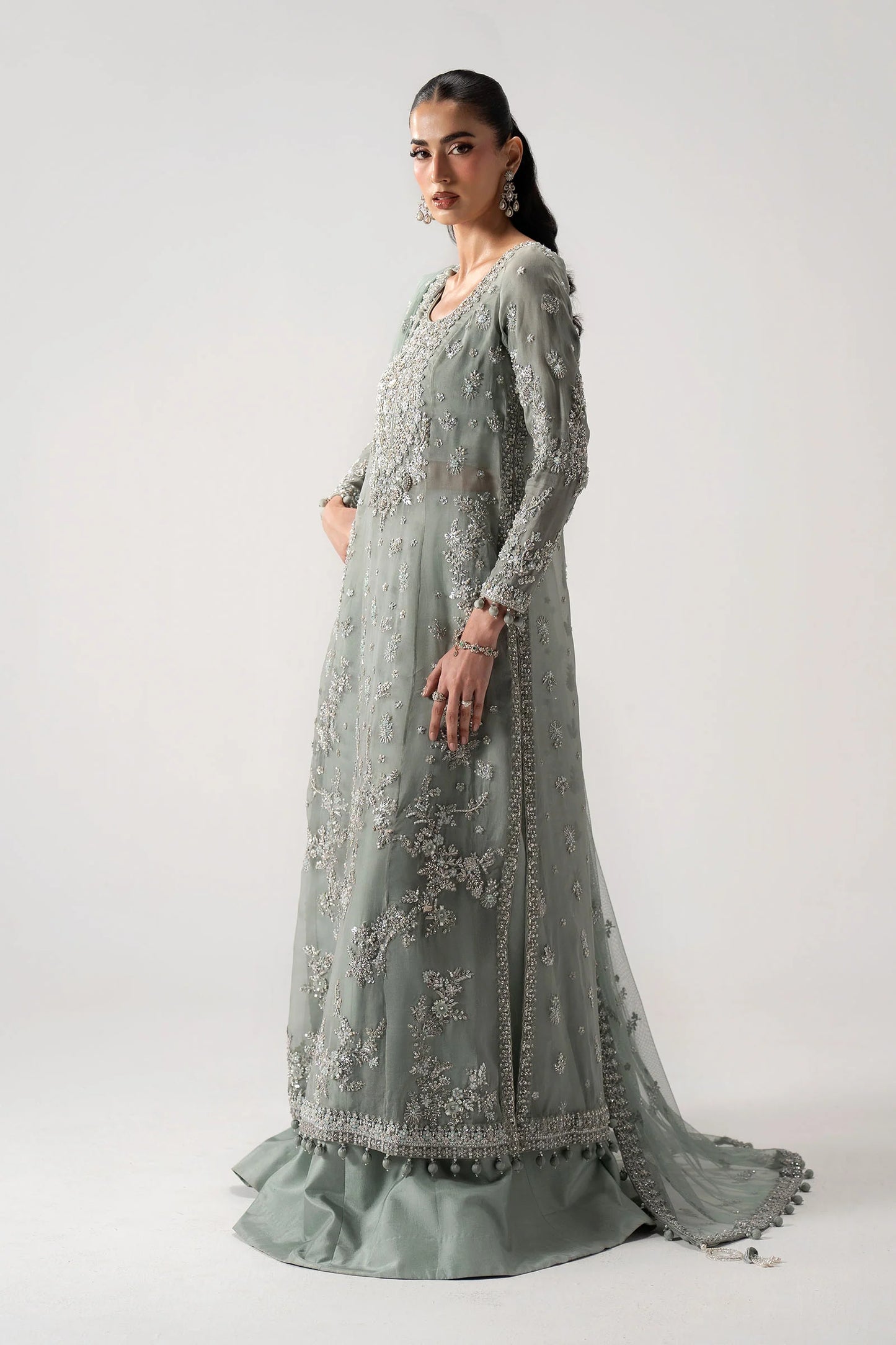 Maria B. | 3 Piece Unstitched Embroidered Organza Suite | Bissan