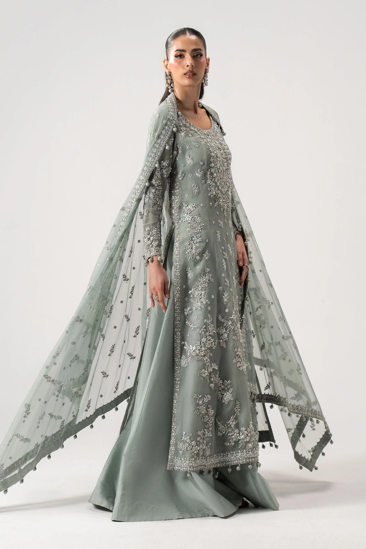 Maria B. | 3 Piece Unstitched Embroidered Organza Suite | Bissan