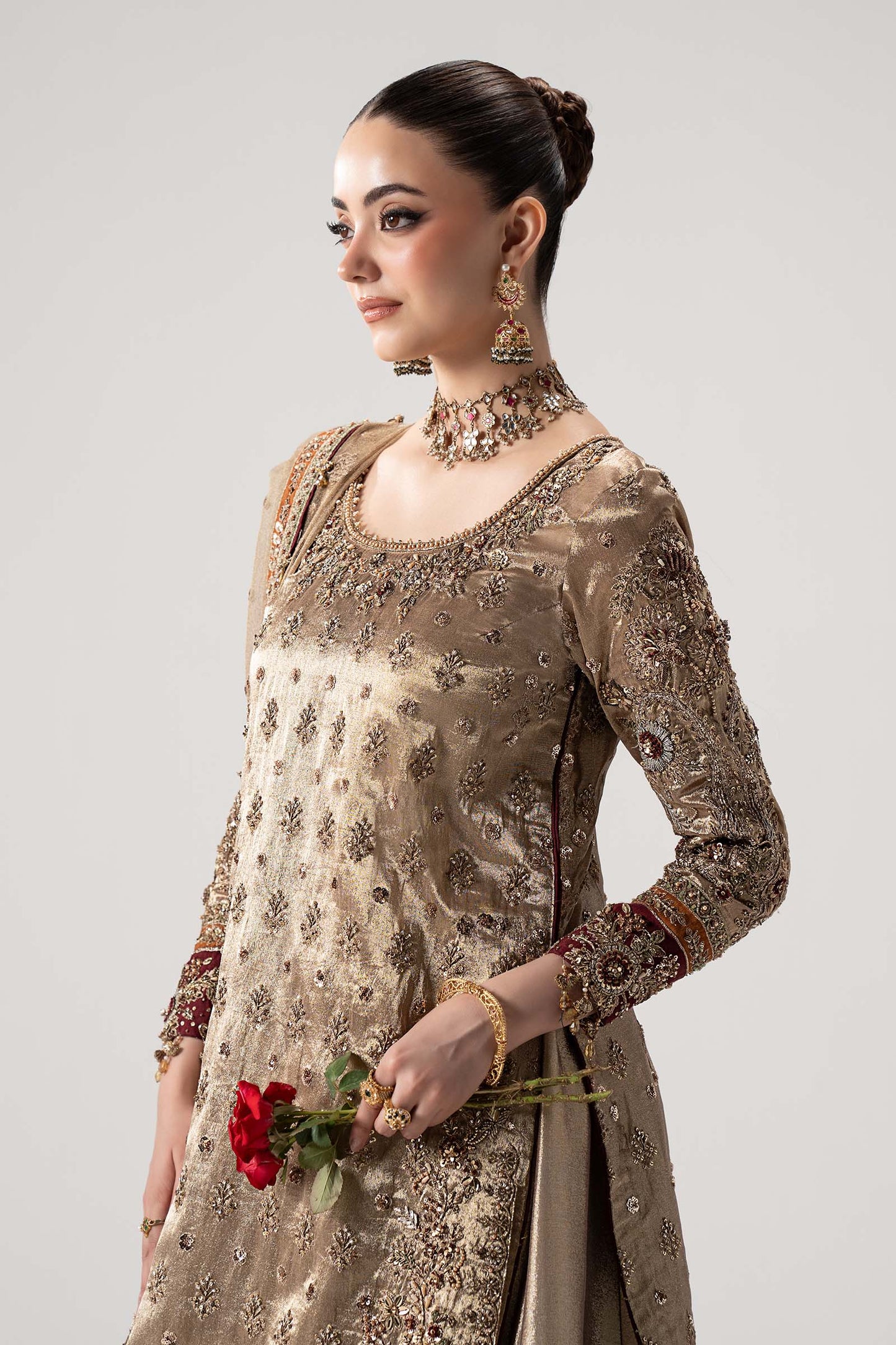 Maria B. | 3 Piece Unstitched Embroidered Tissue Silk | Zuhal