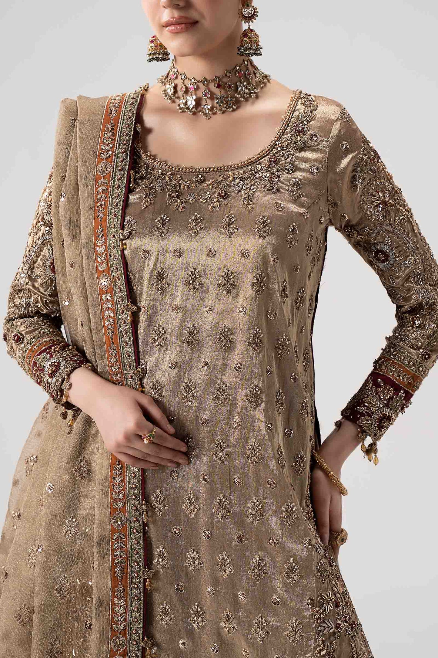 Maria B. | 3 Piece Unstitched Embroidered Tissue Silk | Zuhal