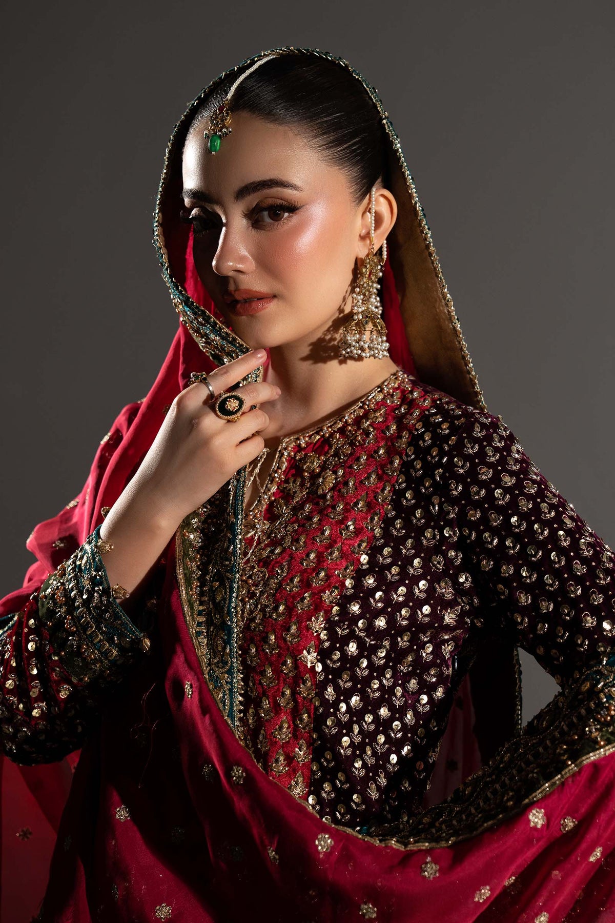 Maria B. | 3 Piece Unstitched Embroidered Tissue silk Sharara | Yarizeh