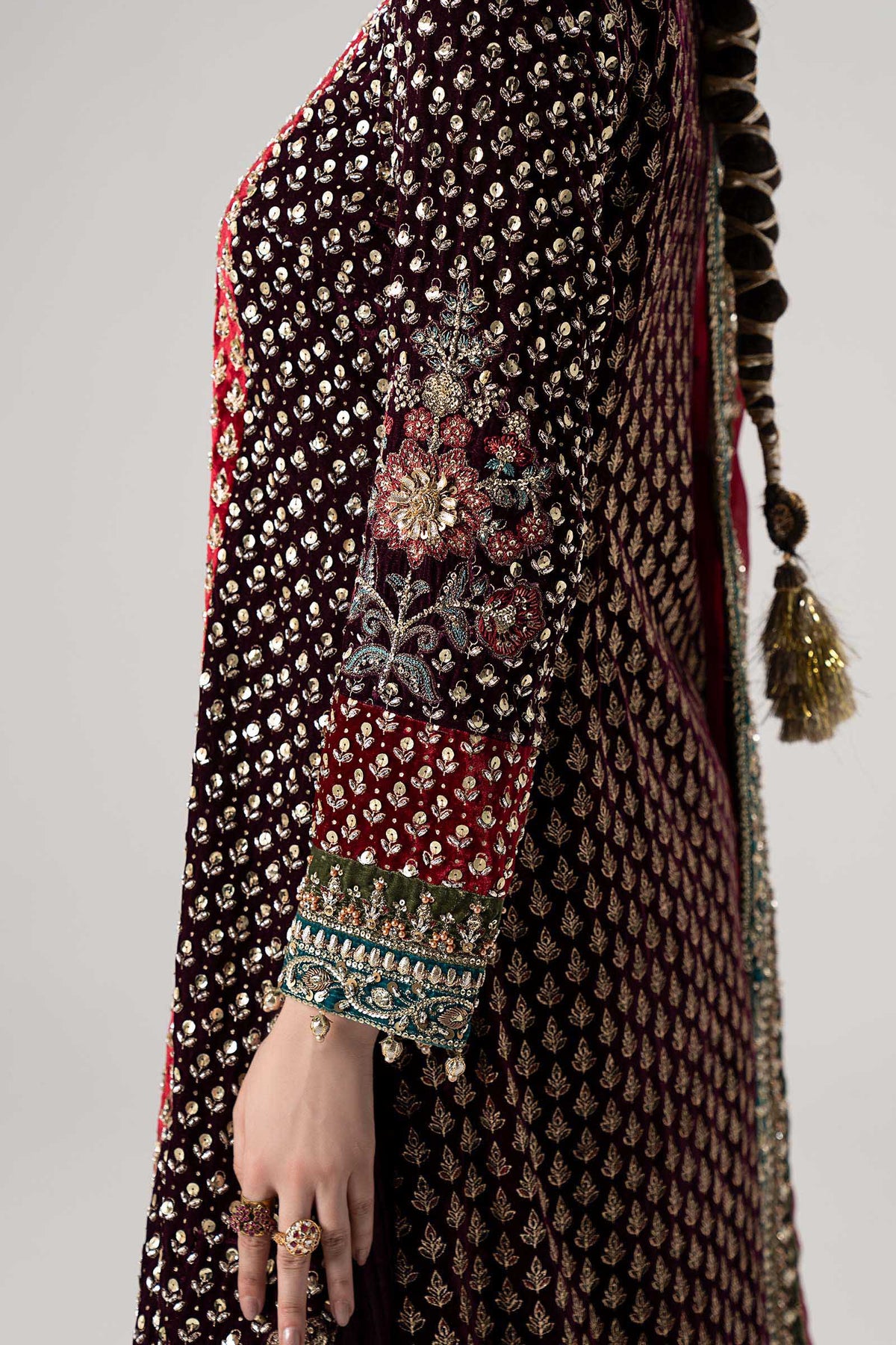 Maria B. | 3 Piece Unstitched Embroidered Tissue silk Sharara | Yarizeh