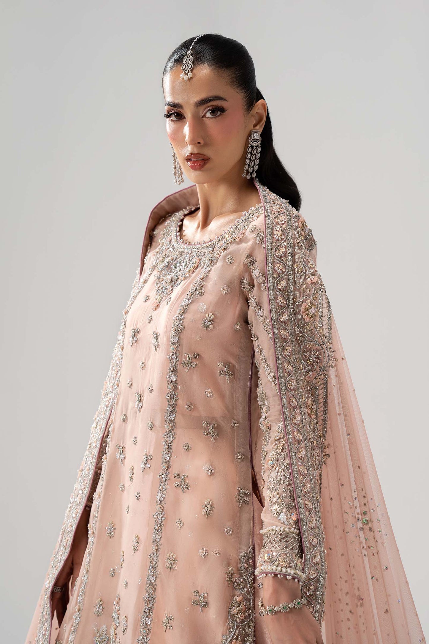 Maria B. | 3 Piece Unstitched Embroidered Organza with Tussle Silk | Velmira