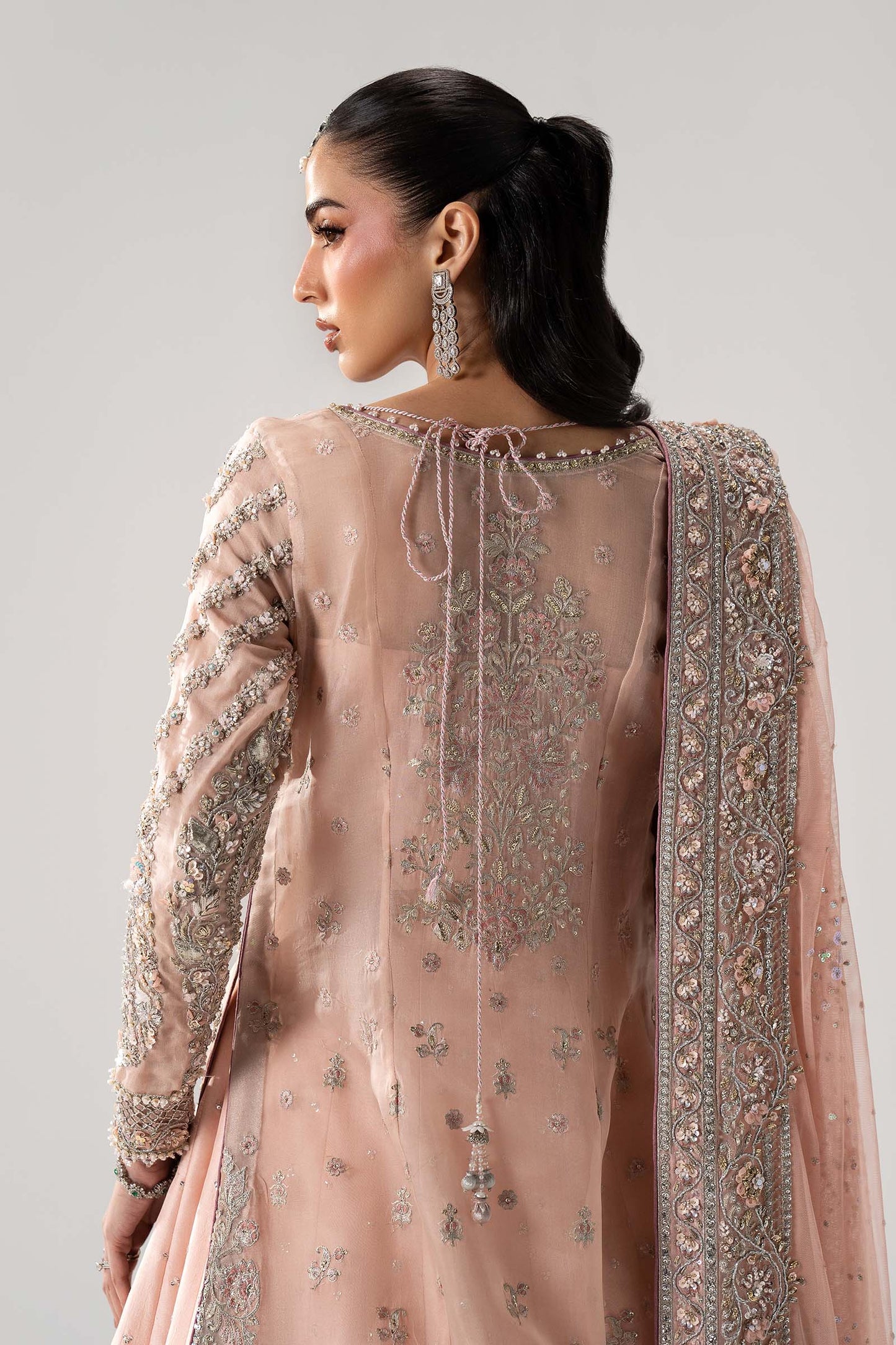 Maria B. | 3 Piece Unstitched Embroidered Organza with Tussle Silk | Velmira
