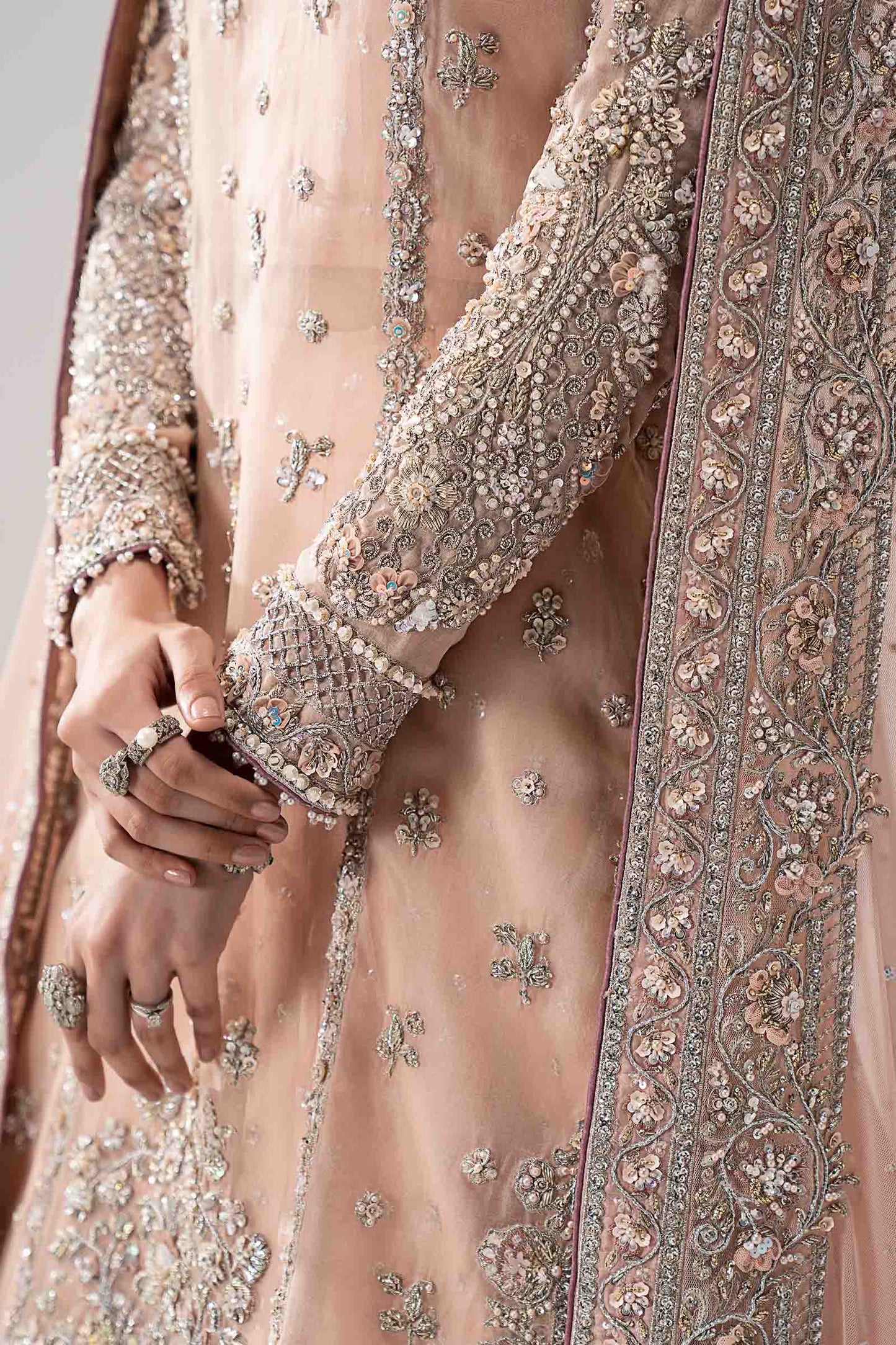 Maria B. | 3 Piece Unstitched Embroidered Organza with Tussle Silk | Velmira
