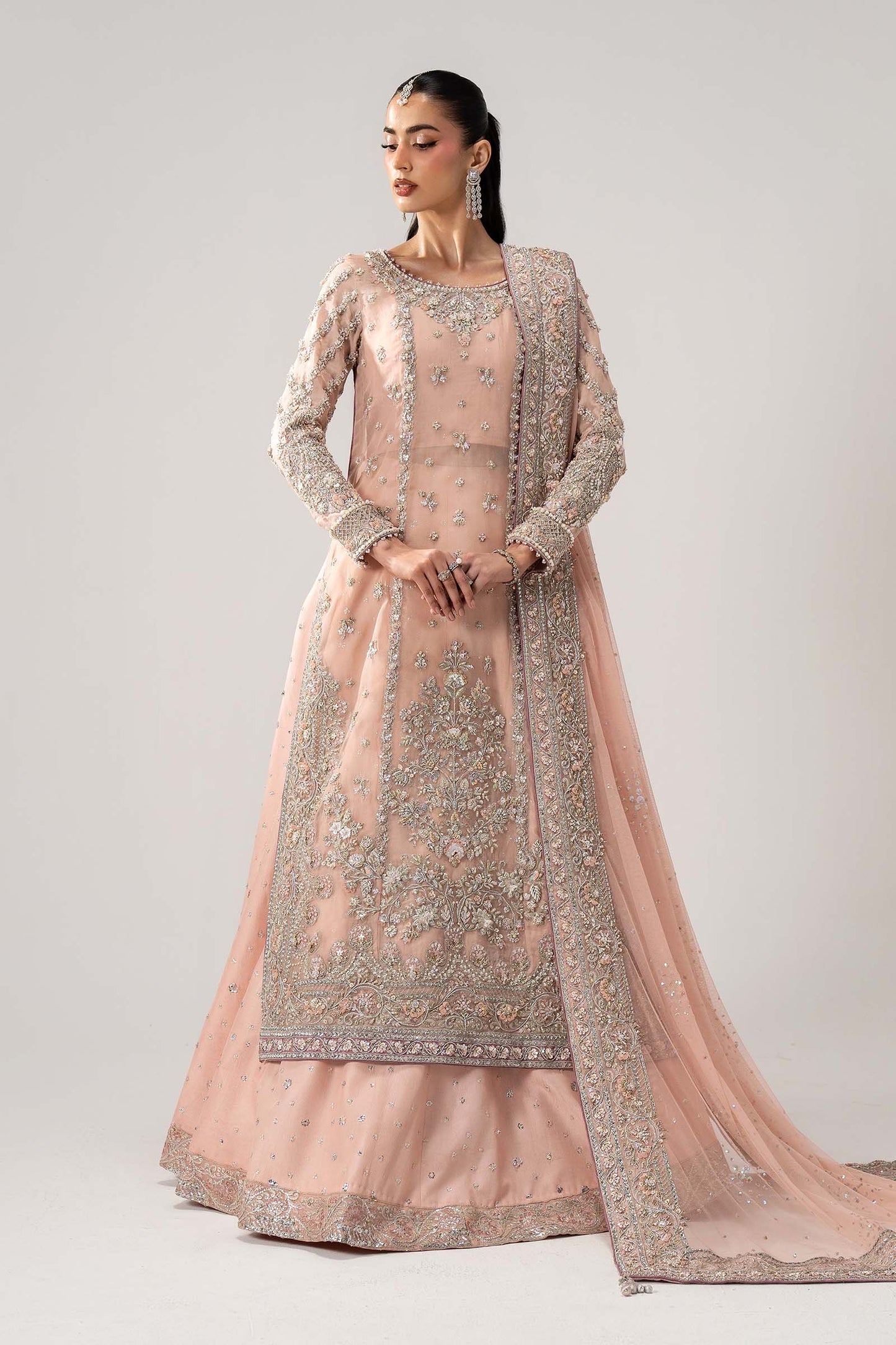 Maria B. | 3 Piece Unstitched Embroidered Organza with Tussle Silk | Velmira