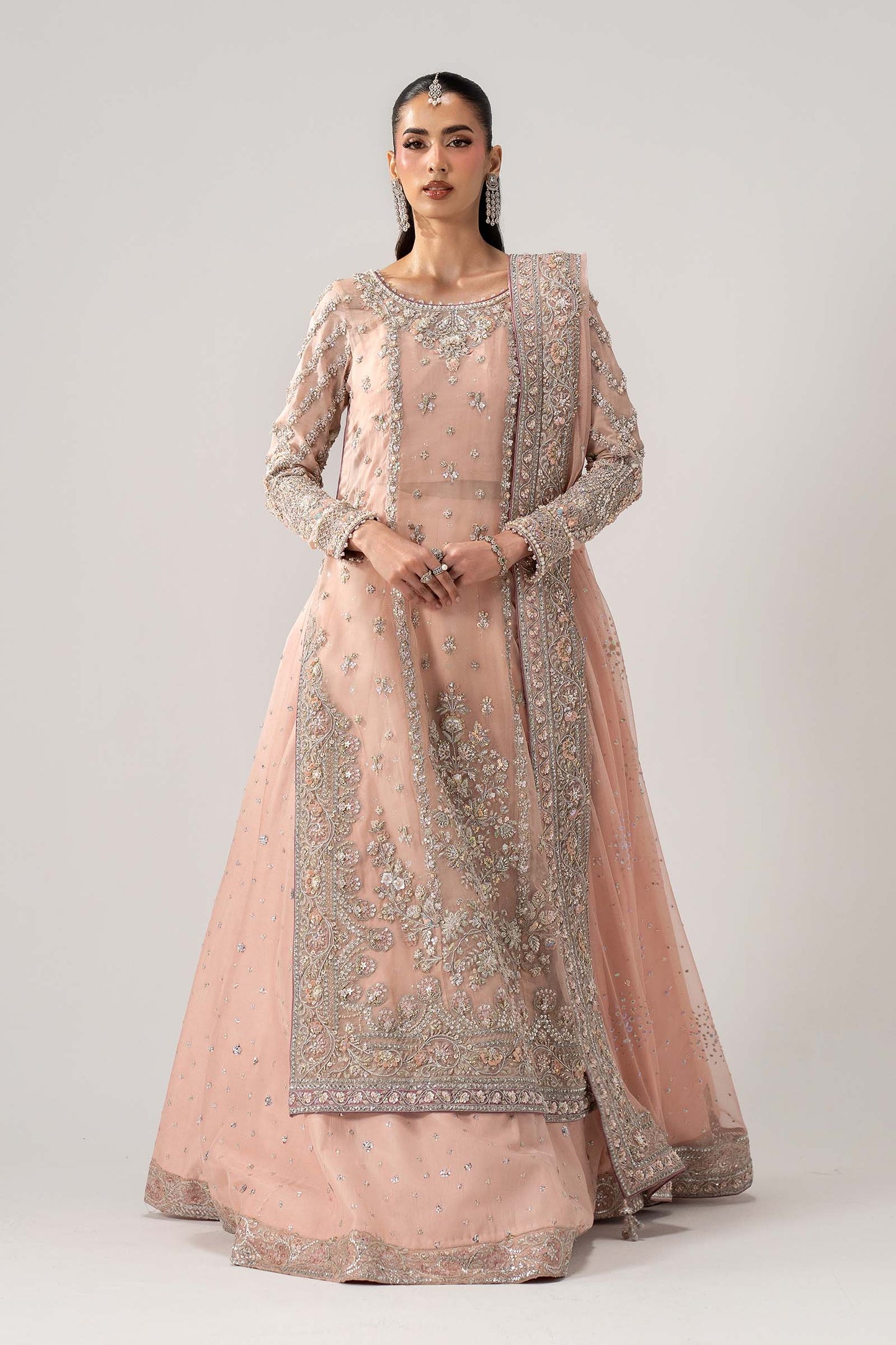 Maria B. | 3 Piece Unstitched Embroidered Organza with Tussle Silk | Velmira